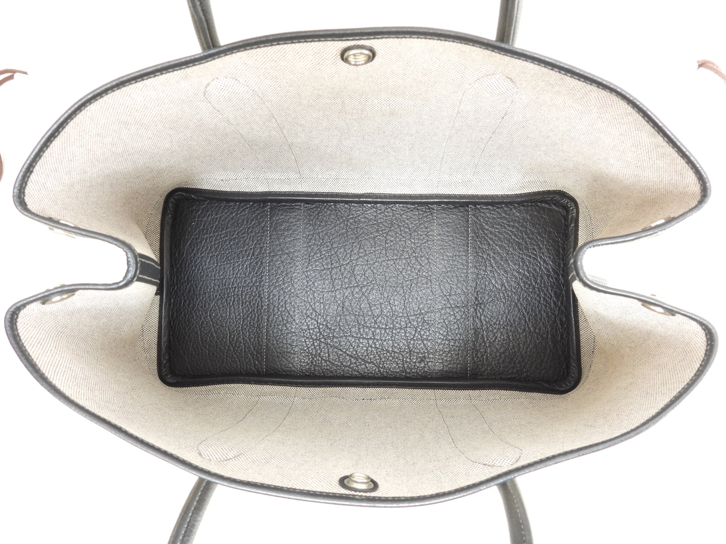 エルメス ガーデンパーティPM トアルアッシュPM革 グレー黒 トートバッグ ハンドバッグ@ 1