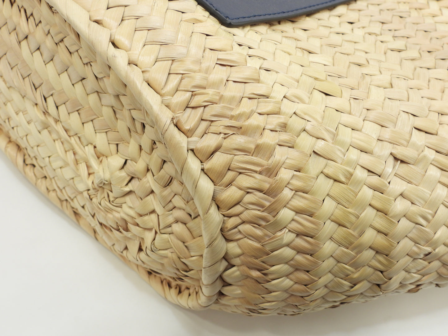 ロエベ バスケット カゴバッグ中 ナチュラル紺革 ハンドバッグ中 トートバッグ 美品@262111