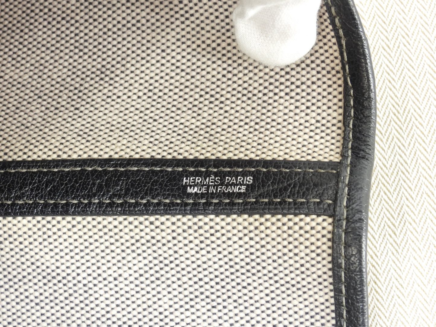 エルメス ガーデンパーティPM トアルアッシュPM革 グレー黒 トートバッグ ハンドバッグ@ 1