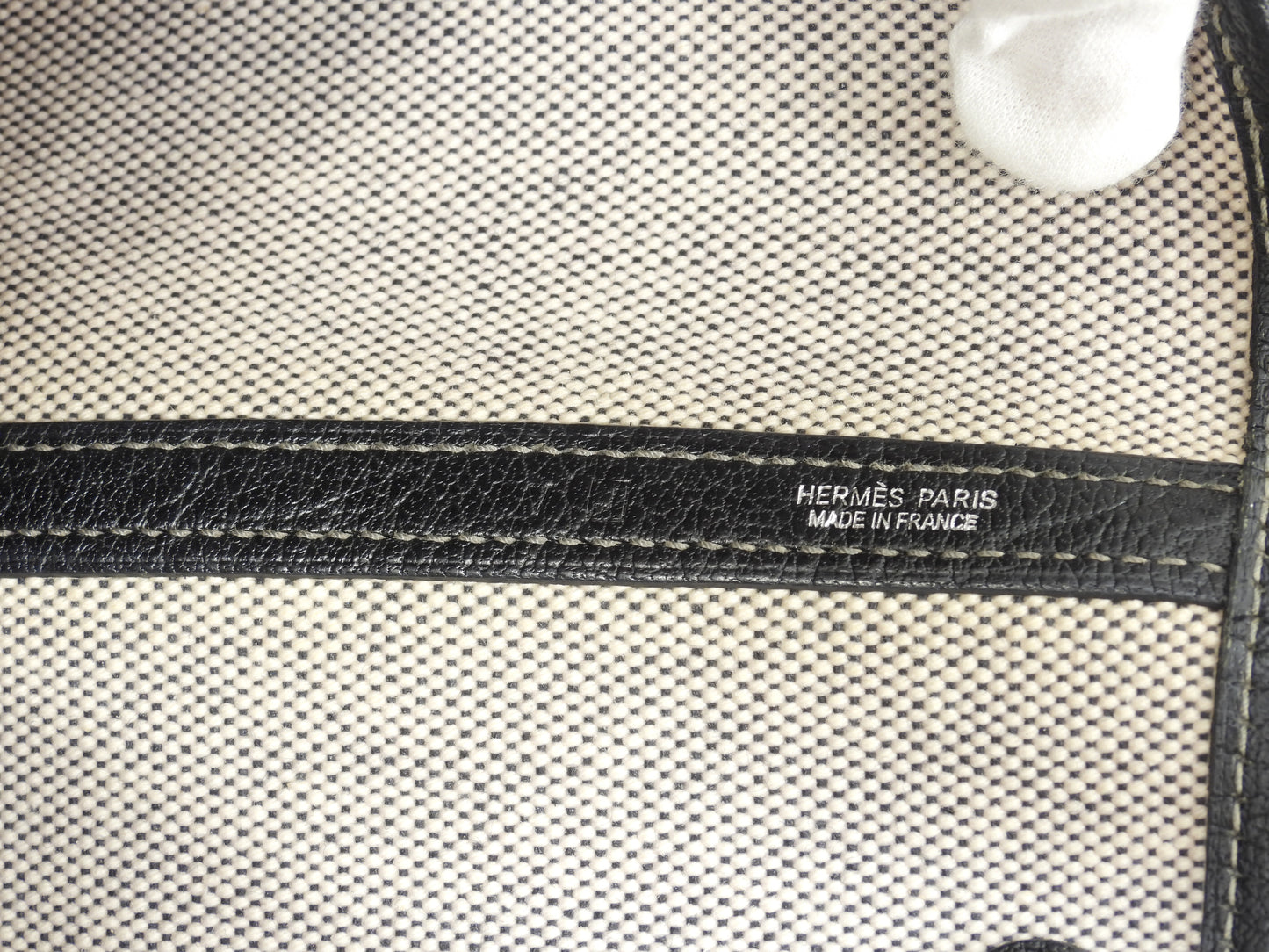 エルメス ガーデンパーティPM トアルアッシュPM革 グレー黒 トートバッグ ハンドバッグ@ 1