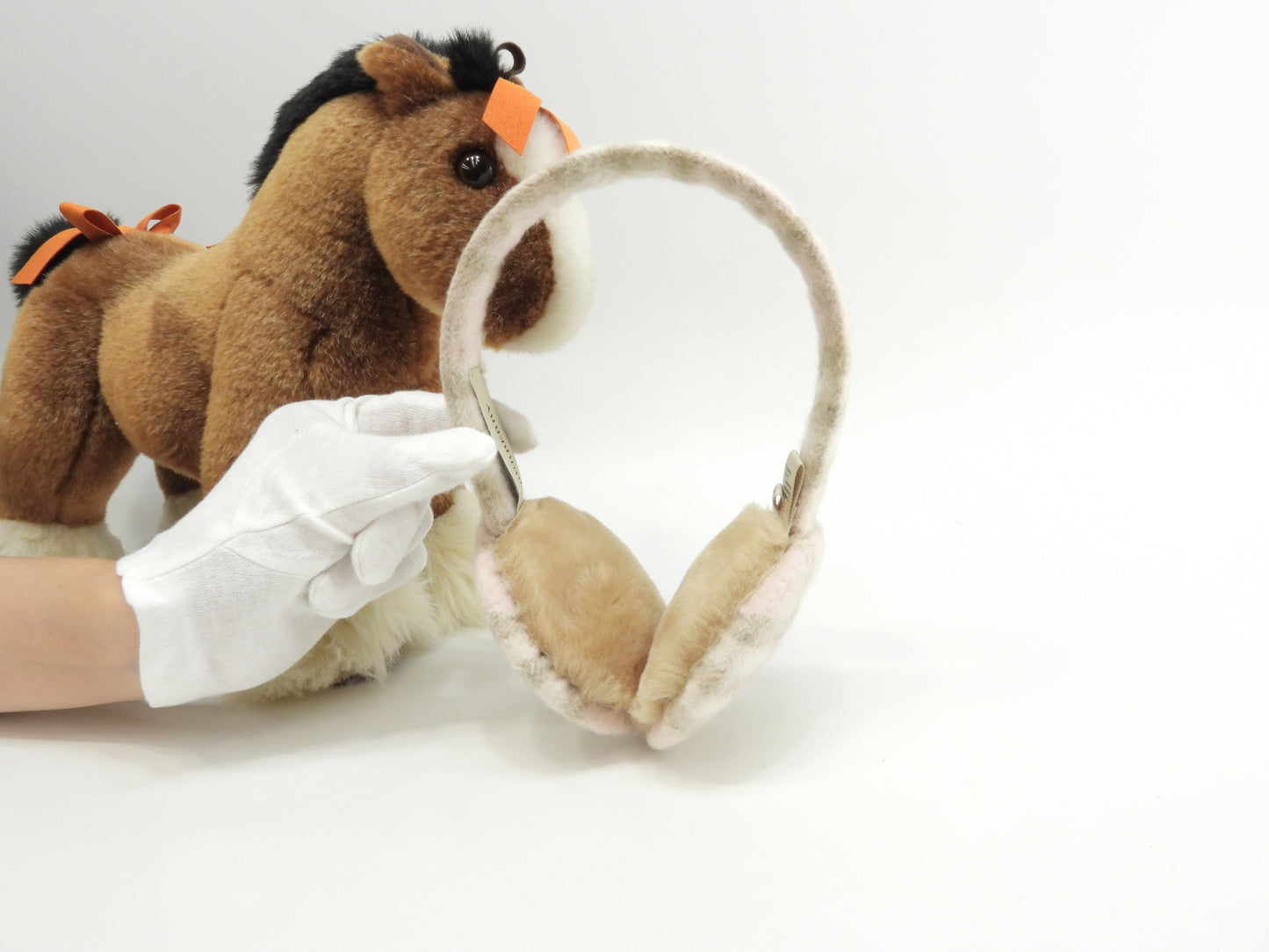 バーバリー イヤーマフ カシミア100% チェック/ピンク 耳当て 未使用品@ 24