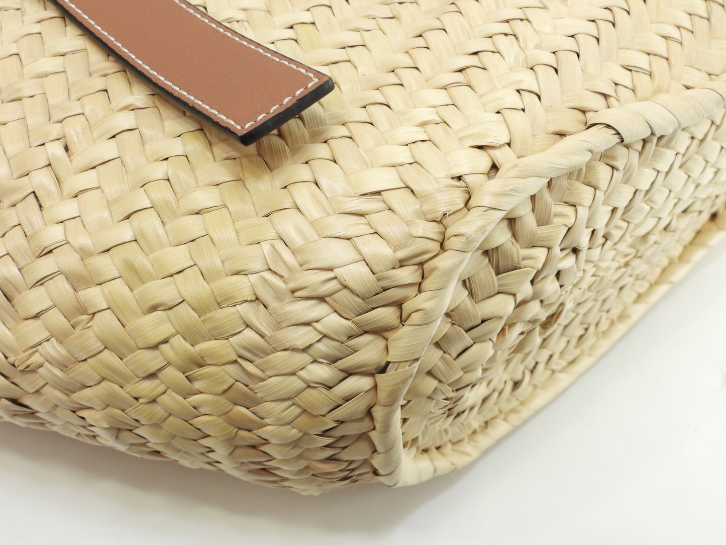 ロエベ バスケット カゴバッグ中 ナチュラル紺革 ハンドバッグ中 トートバッグ 美品@262111