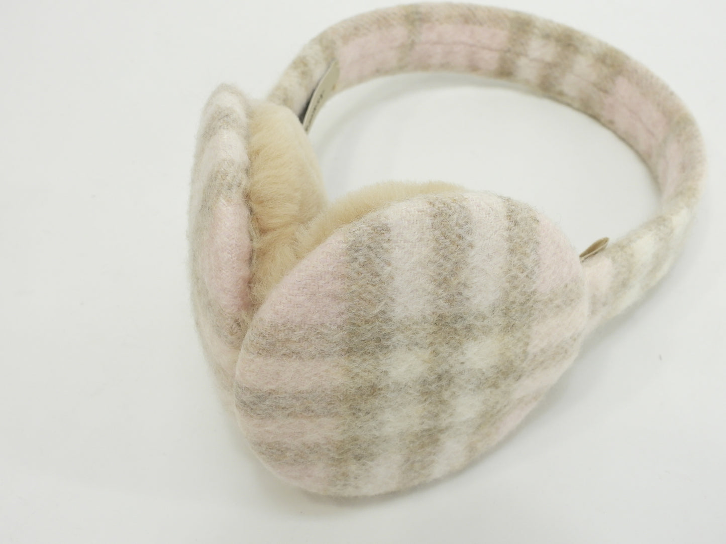 バーバリー イヤーマフ カシミア100% チェック/ピンク 耳当て 未使用品@ 24