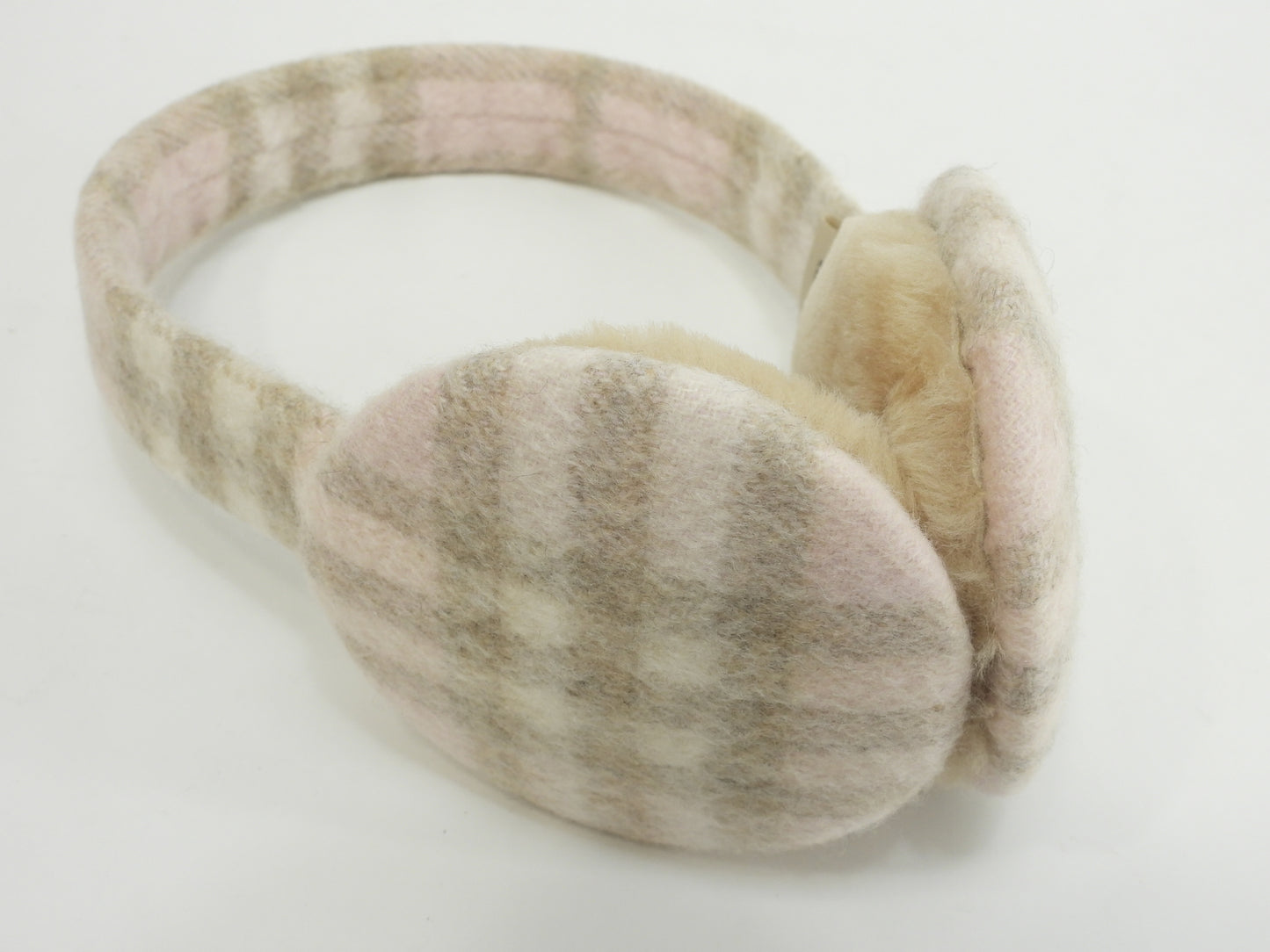 バーバリー イヤーマフ カシミア100% チェック/ピンク 耳当て 未使用品@ 24