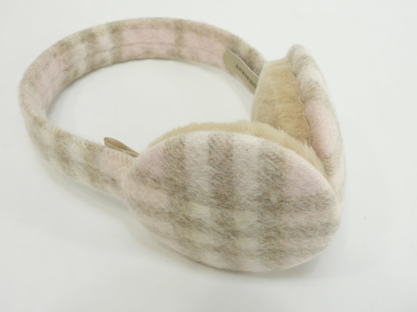 バーバリー イヤーマフ カシミア100% チェック/ピンク 耳当て 未使用品@ 24