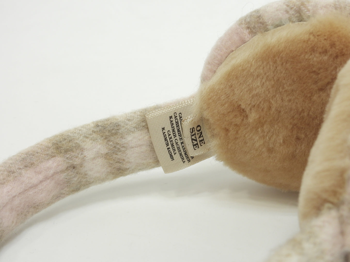 バーバリー イヤーマフ カシミア100% チェック/ピンク 耳当て 未使用品@ 24