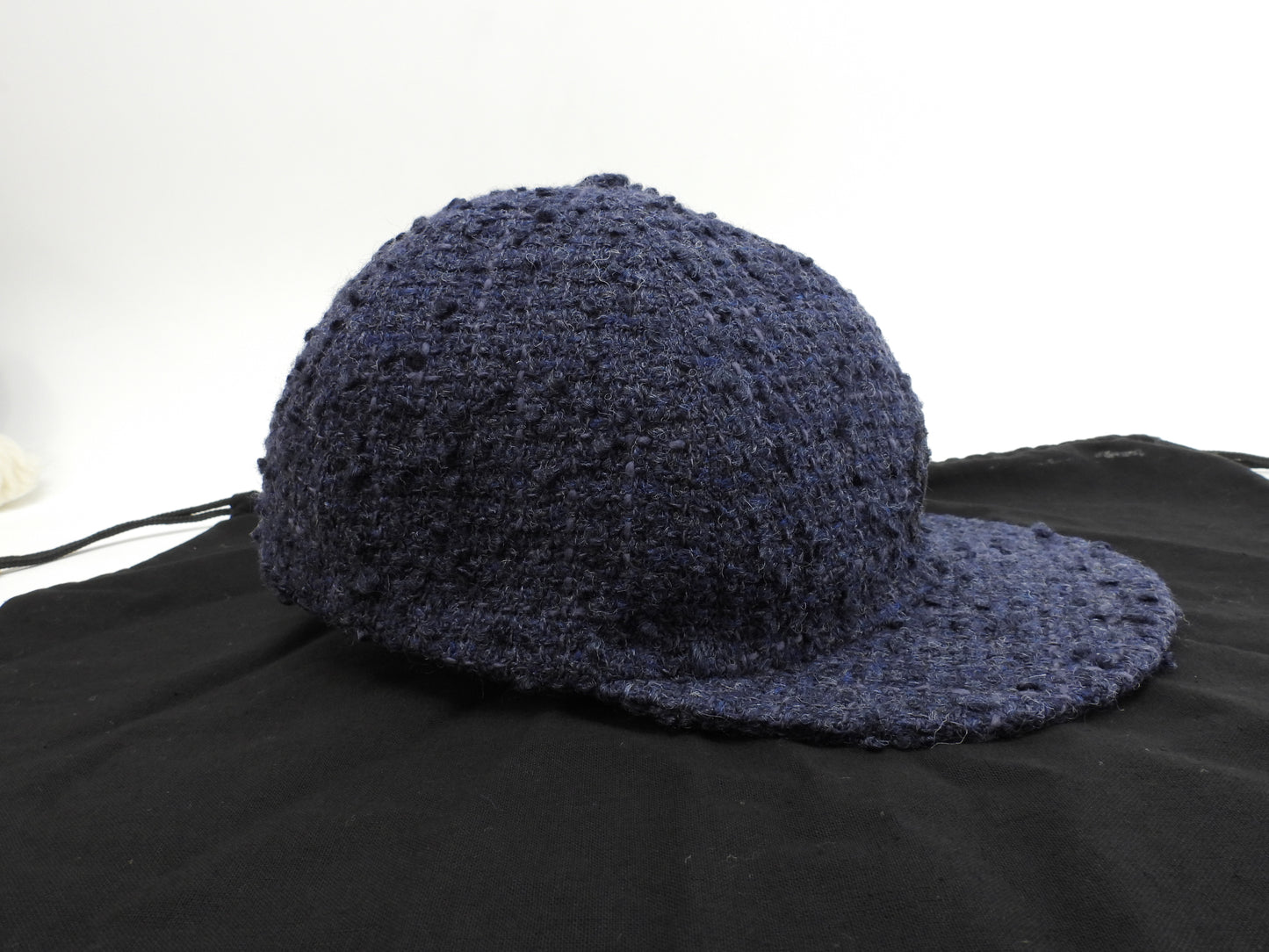 シャネル キャップ ツイード ウール70%紺 ヘッドウォーマー ココマーク 美品@ 4