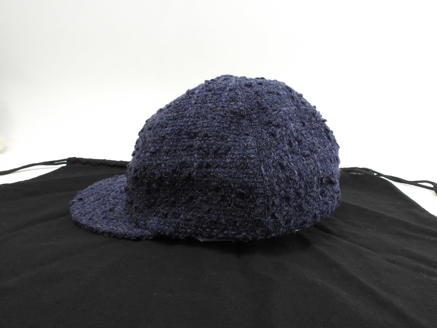 シャネル キャップ ツイード ウール70%紺 ヘッドウォーマー ココマーク 美品@ 4
