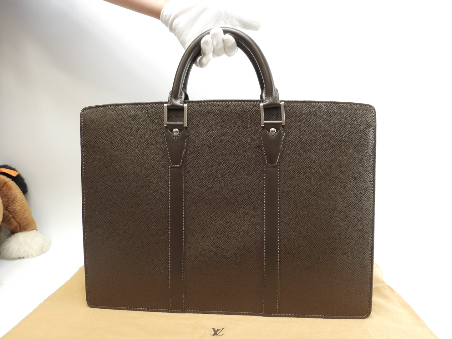 ルイヴィトン ロザン M30058 タイガ/グリズリ 書類かばん ブリーフケース 美品@VI0045