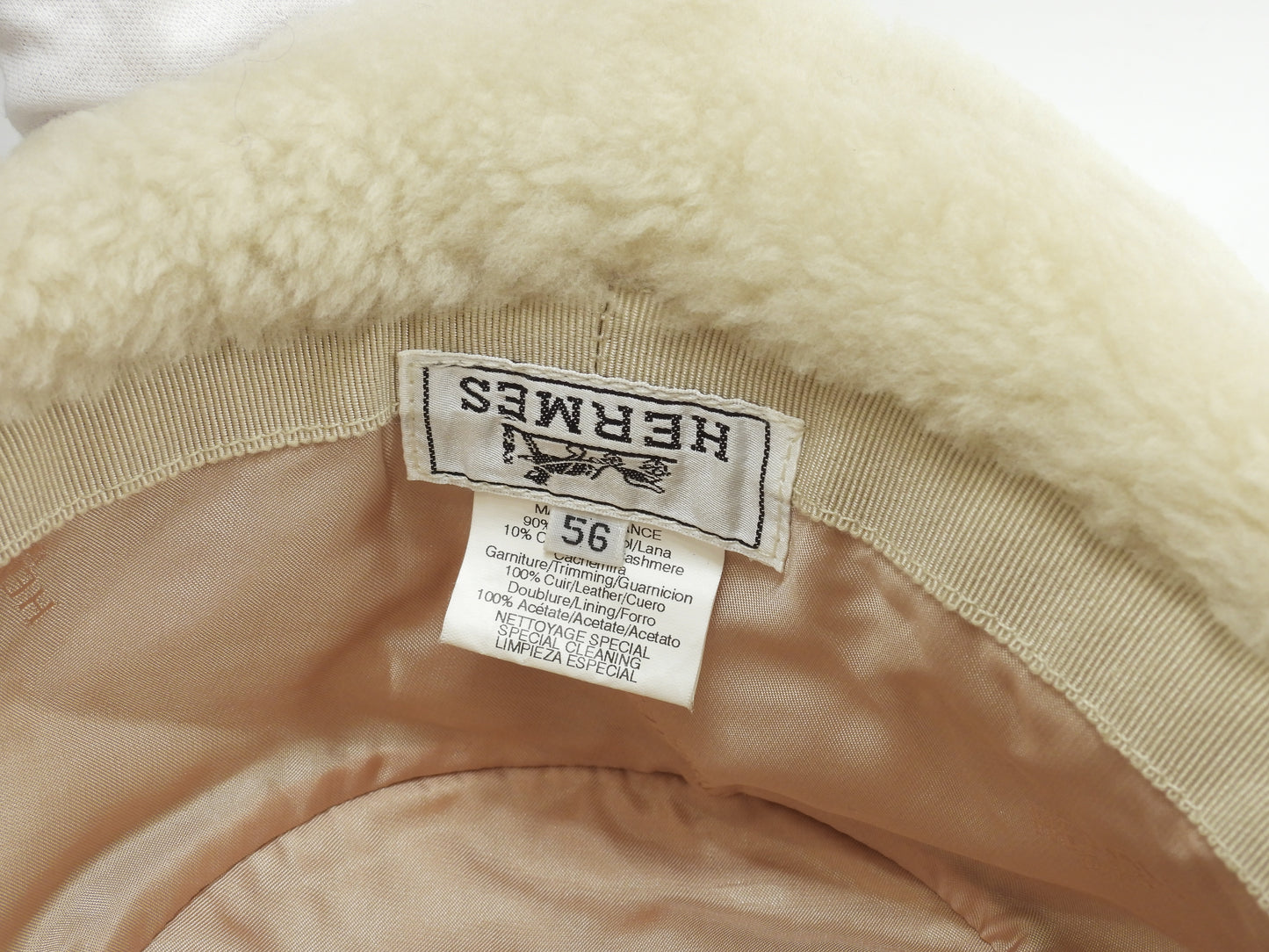 エルメス バゲットハット ウール90%カシミア10% 黒茶白 帽子 美品@ 1