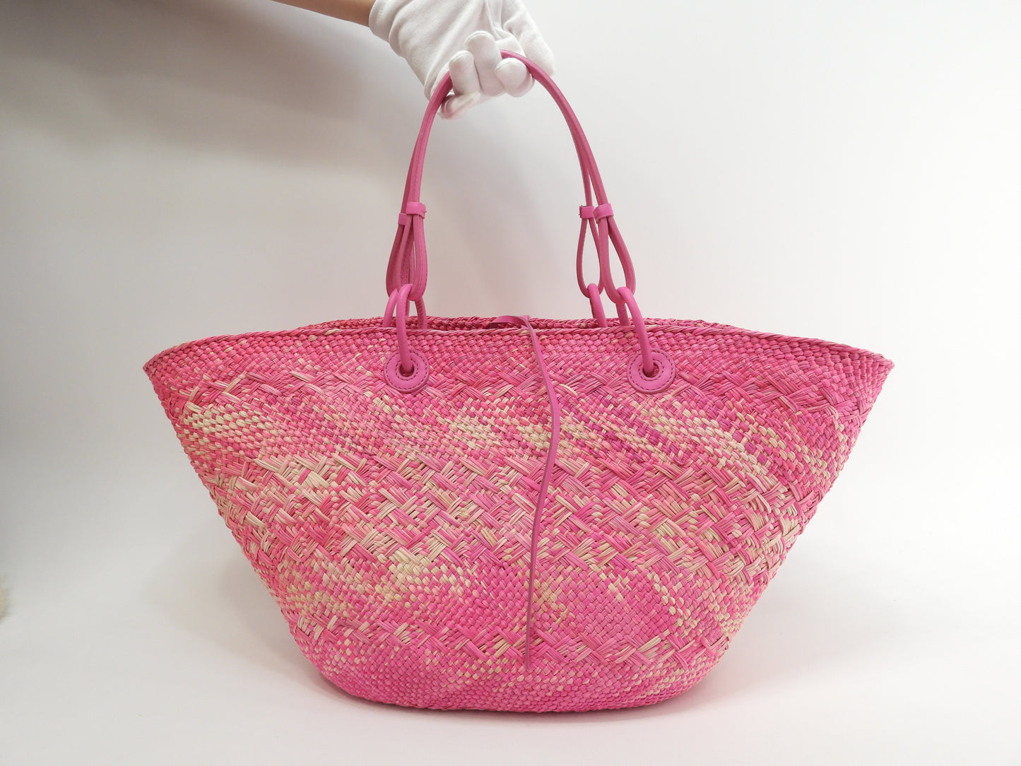 ロエベ アナグラムバスケットバッグ ミディアム パーム ピンク ハンドバッグ ショルダーバッグ@032312