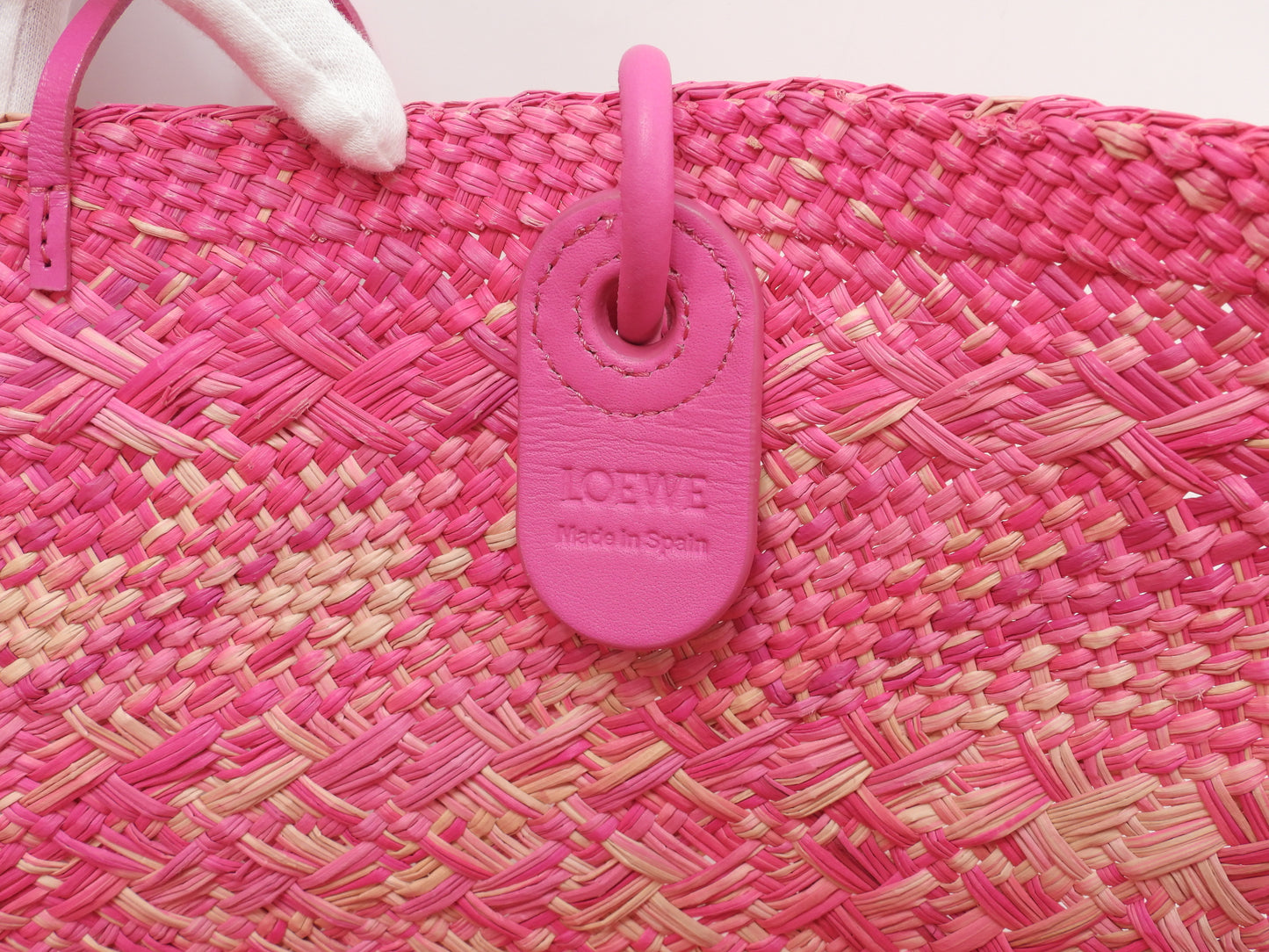 ロエベ アナグラムバスケットバッグ ミディアム パーム ピンク ハンドバッグ ショルダーバッグ@032312