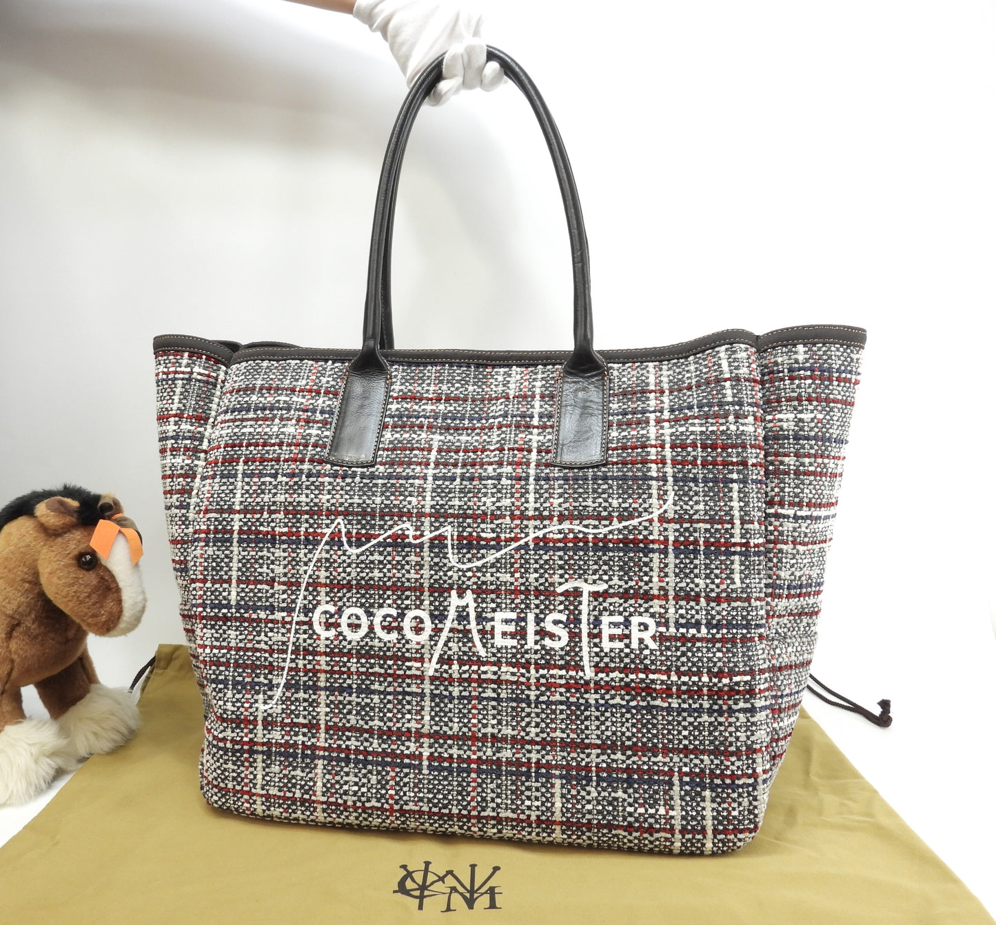 ココマイスター トートバッグ フェンウェイパーク ツイード/ホワイトチアリング 極美品@ 1
