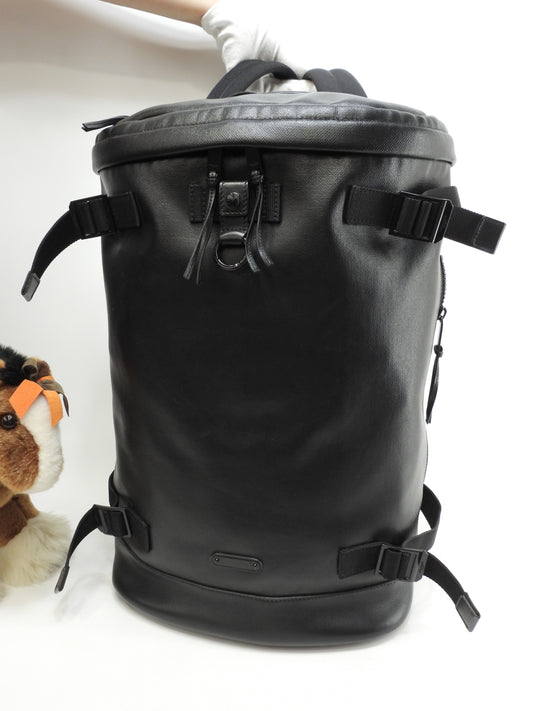 サンローラン バックパック ナイロンコーティング革 黒 リュックサックバッグ 美品@ 1