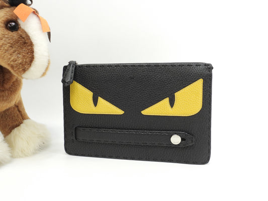フェンディ クラッチウォレットバッグ モンスター セレリアレザー黒 セカンドバッグ 極美品@ 68