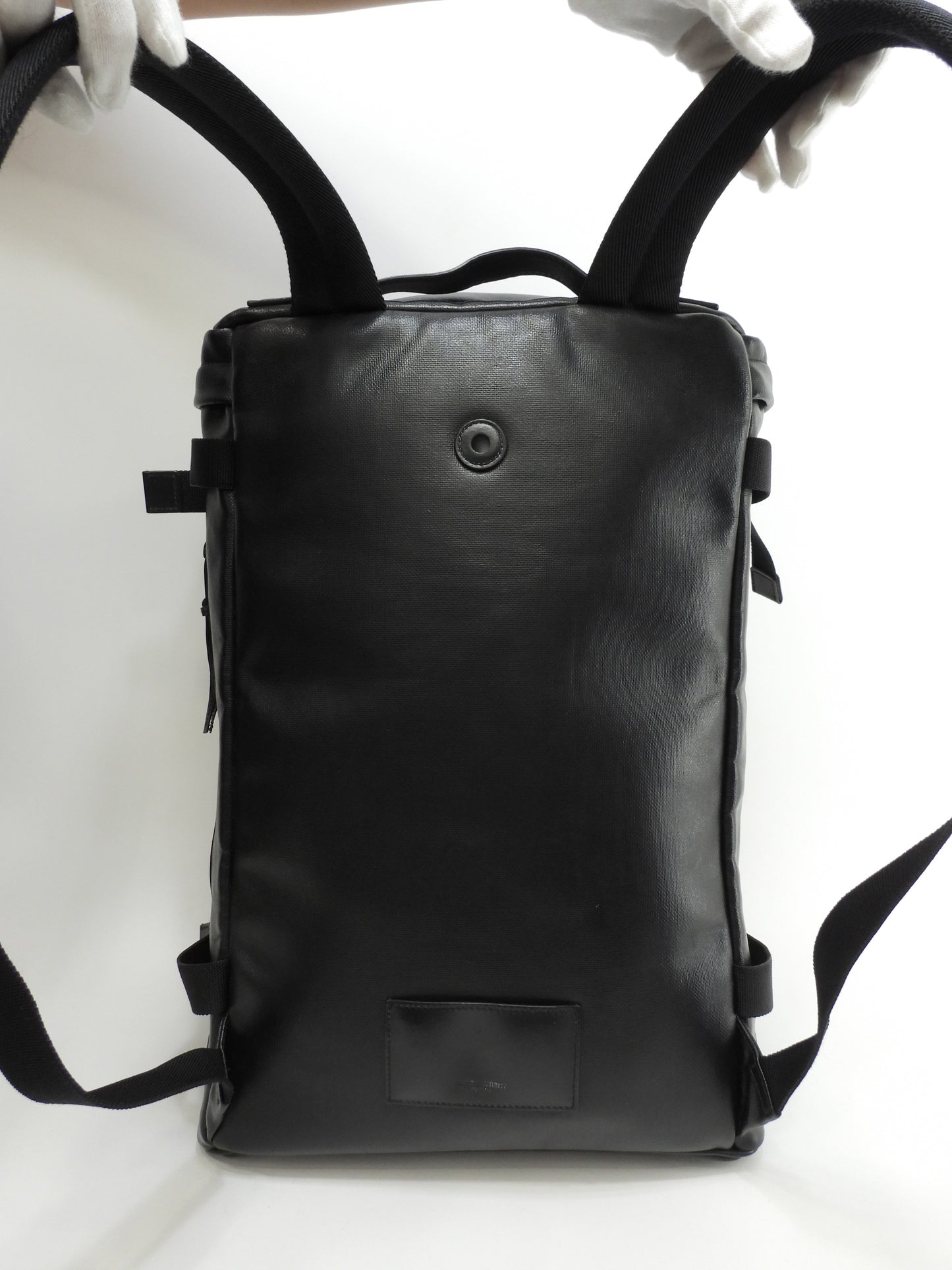 サンローラン バックパック ナイロンコーティング革 黒 リュックサックバッグ 美品@ 1
