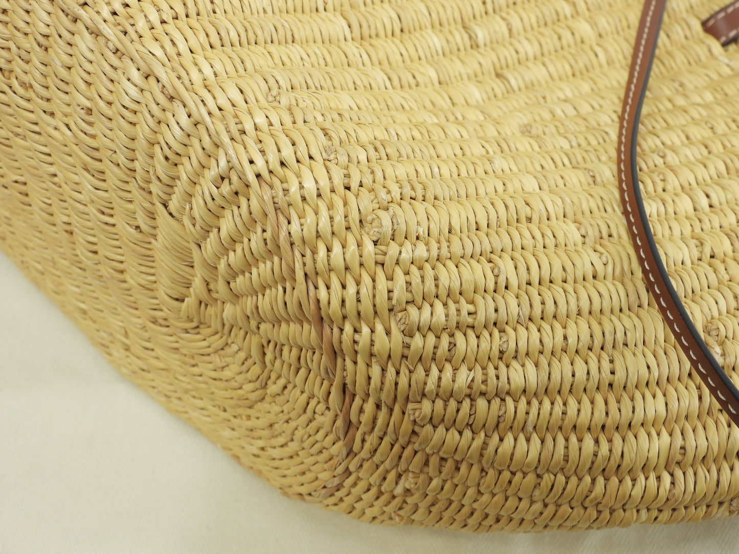 ロエベ シェル バスケットバッグスモール ナチュラル茶 カゴバッグ トートバッグ@412036