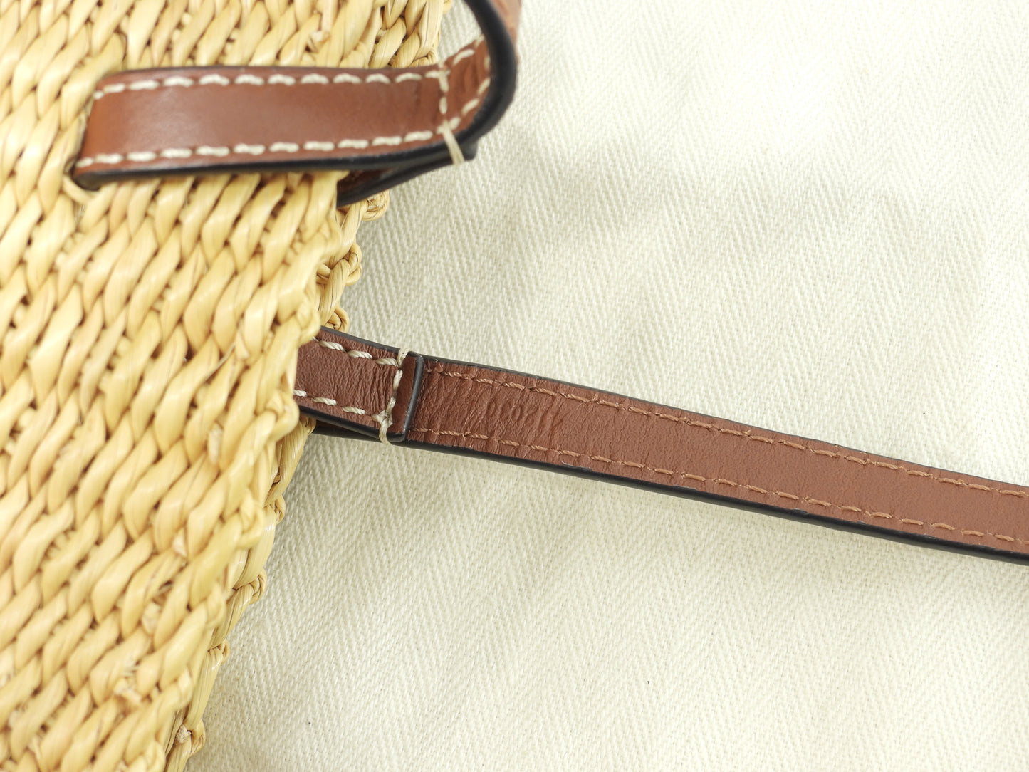 ロエベ シェル バスケットバッグスモール ナチュラル茶 カゴバッグ トートバッグ@412036