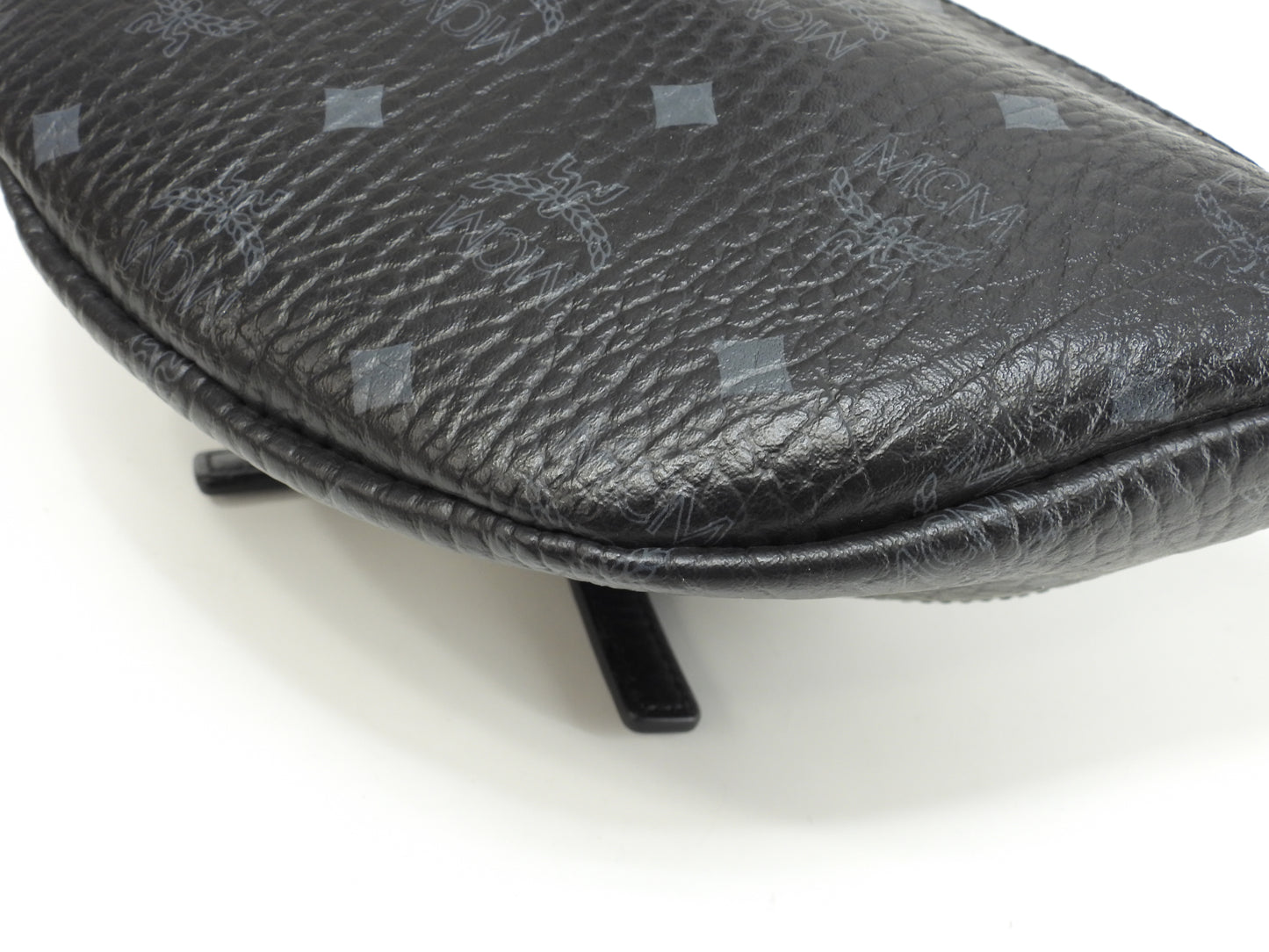 MCM ベルトバッグ PVC革 シグネチャ黒 クロスボディバッグ バムバッグ 美品@ 2