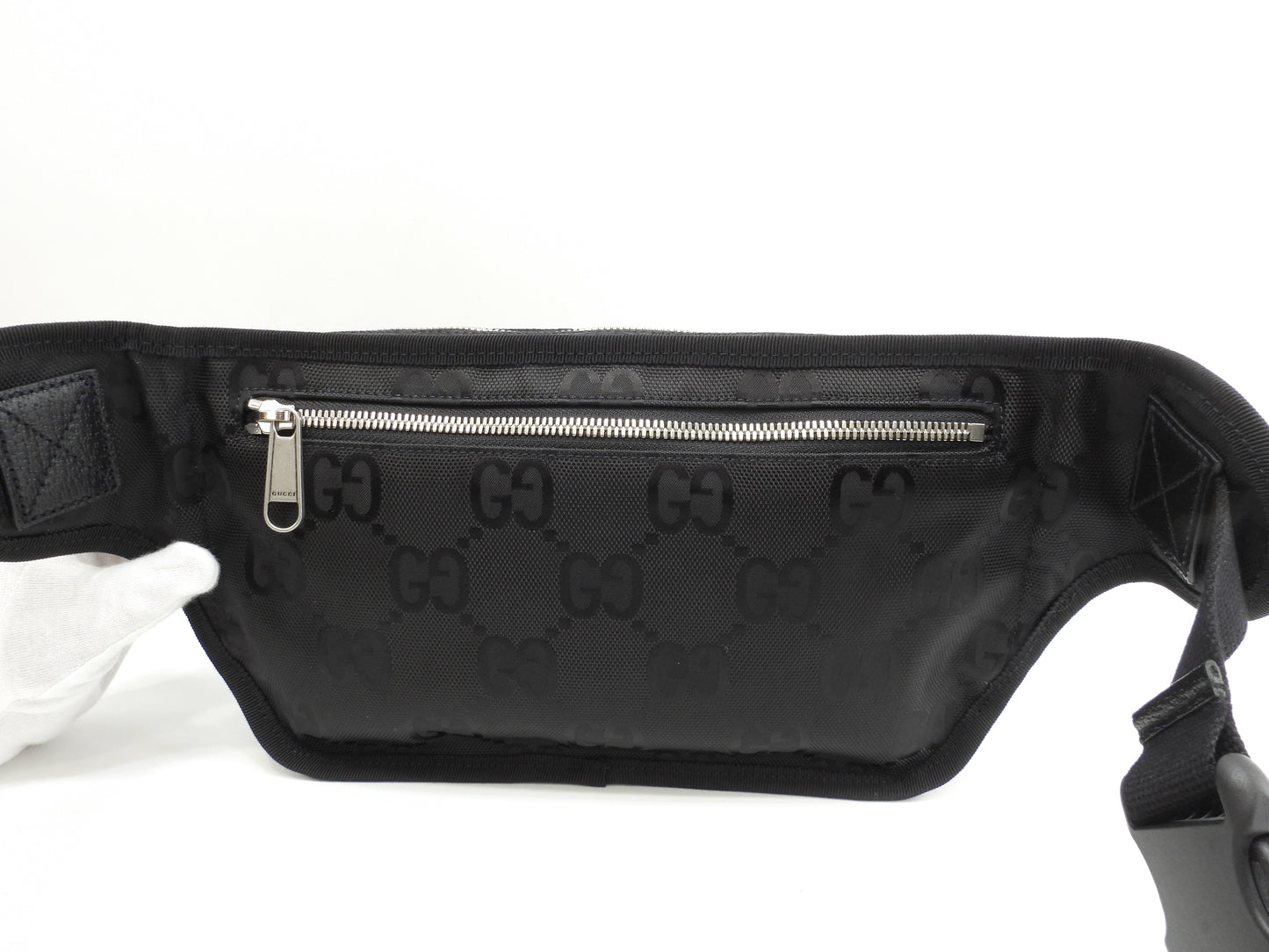 グッチ クロスボディバッグ オフザグリッドGG ナイロン/レザー黒 ウエストバッグ ベルトバッグ 未使用@ 1
