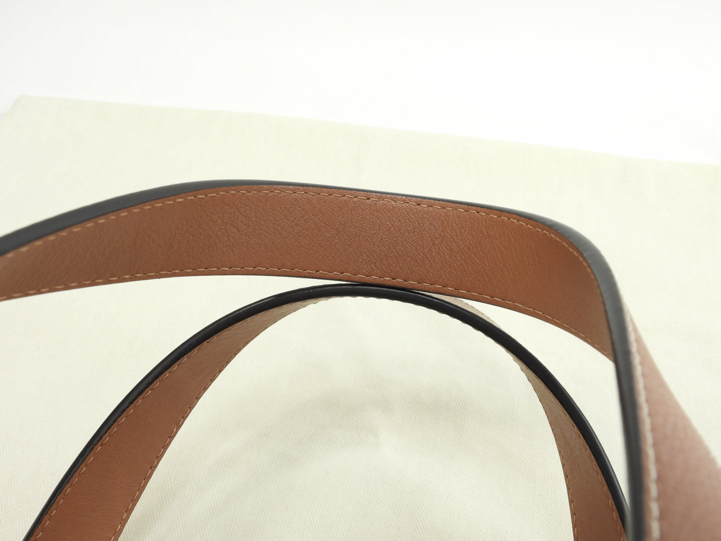 ロエベ バスケットスモール カゴバッグ ナチュラル茶紺 ハンドバッグ 未使用@262118