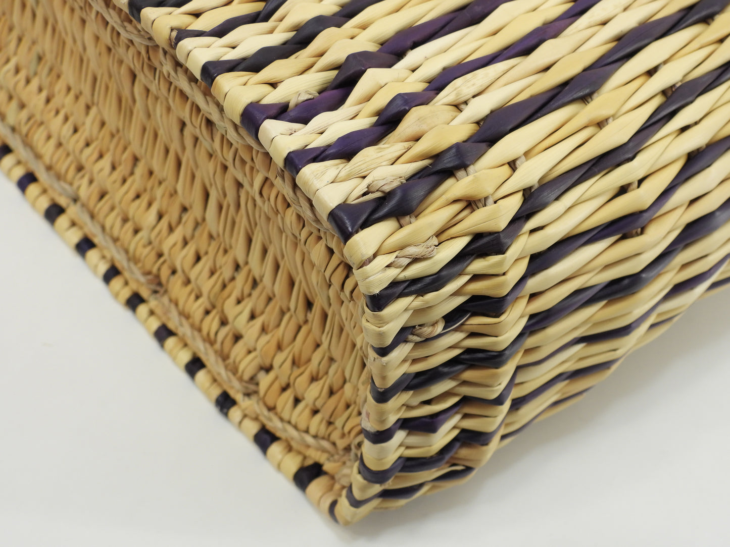 ロエベ スクエアトート中 パウラズイビザ ナチュラル/タン紫 カゴバッグ ショルダー@652011