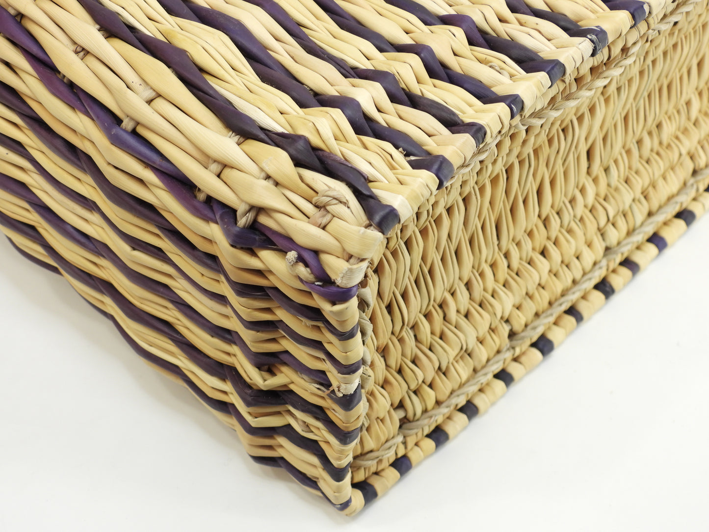 ロエベ スクエアトート中 パウラズイビザ ナチュラル/タン紫 カゴバッグ ショルダー@652011