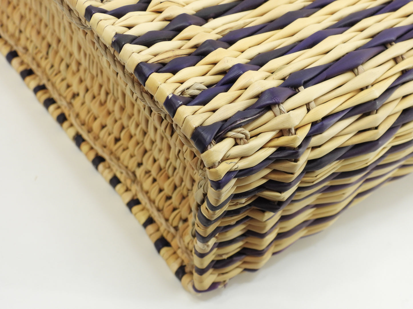 ロエベ スクエアトート中 パウラズイビザ ナチュラル/タン紫 カゴバッグ ショルダー@652011