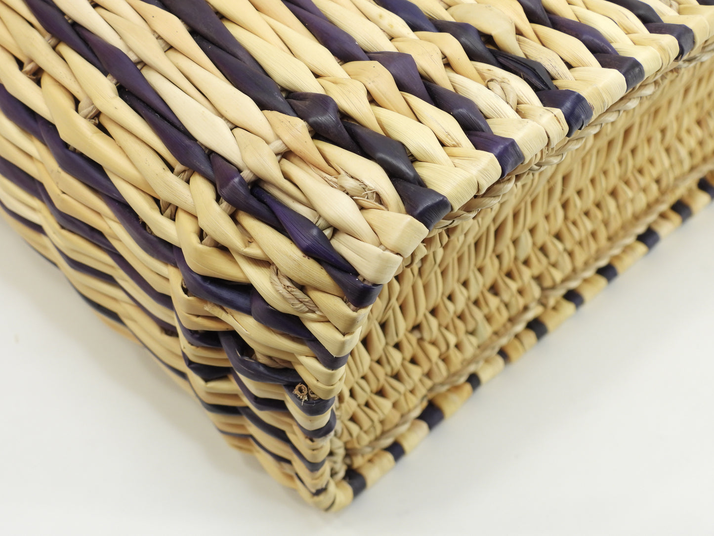 ロエベ スクエアトート中 パウラズイビザ ナチュラル/タン紫 カゴバッグ ショルダー@652011