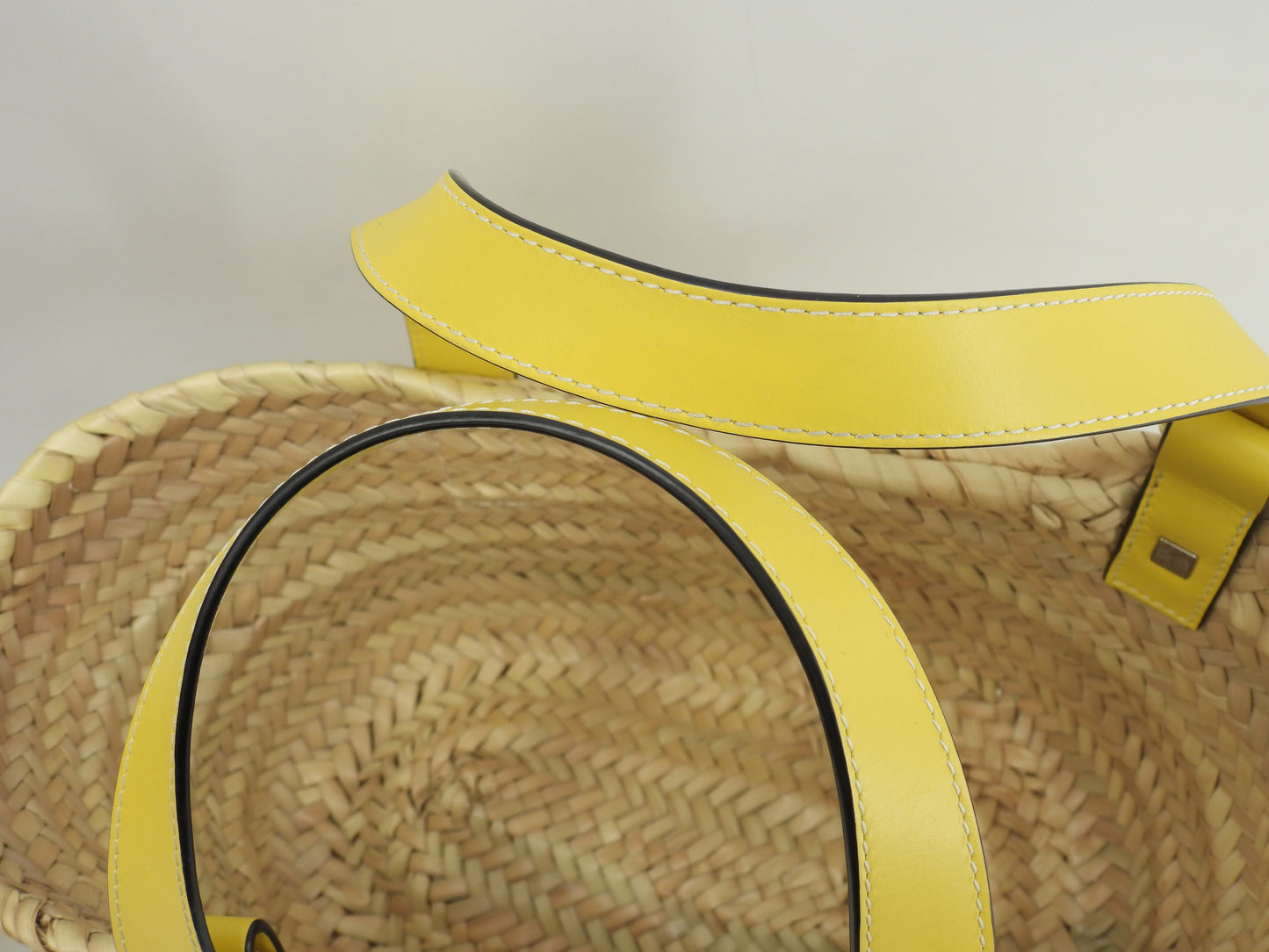 ロエベ バスケットスモール カゴバッグ ナチュラル黄革 ハンドバッグ 未使用@262047