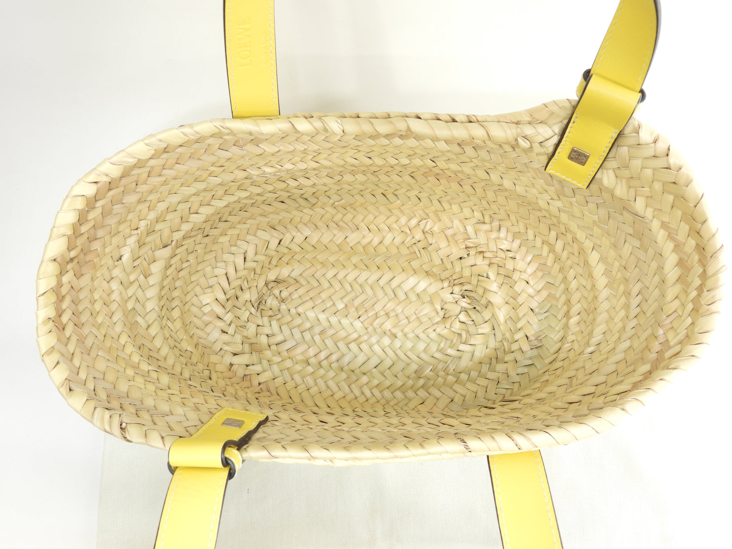 ロエベ バスケットスモール カゴバッグ ナチュラル黄革 ハンドバッグ 未使用@262047