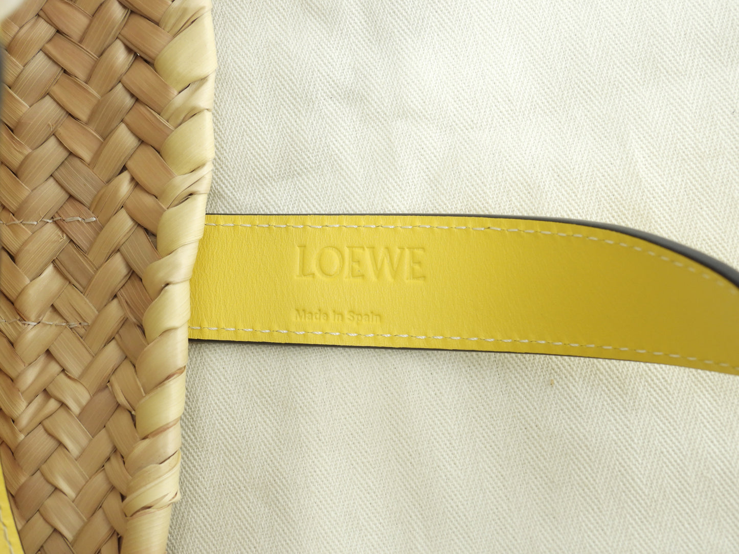 ロエベ バスケットスモール カゴバッグ ナチュラル黄革 ハンドバッグ 未使用@262047