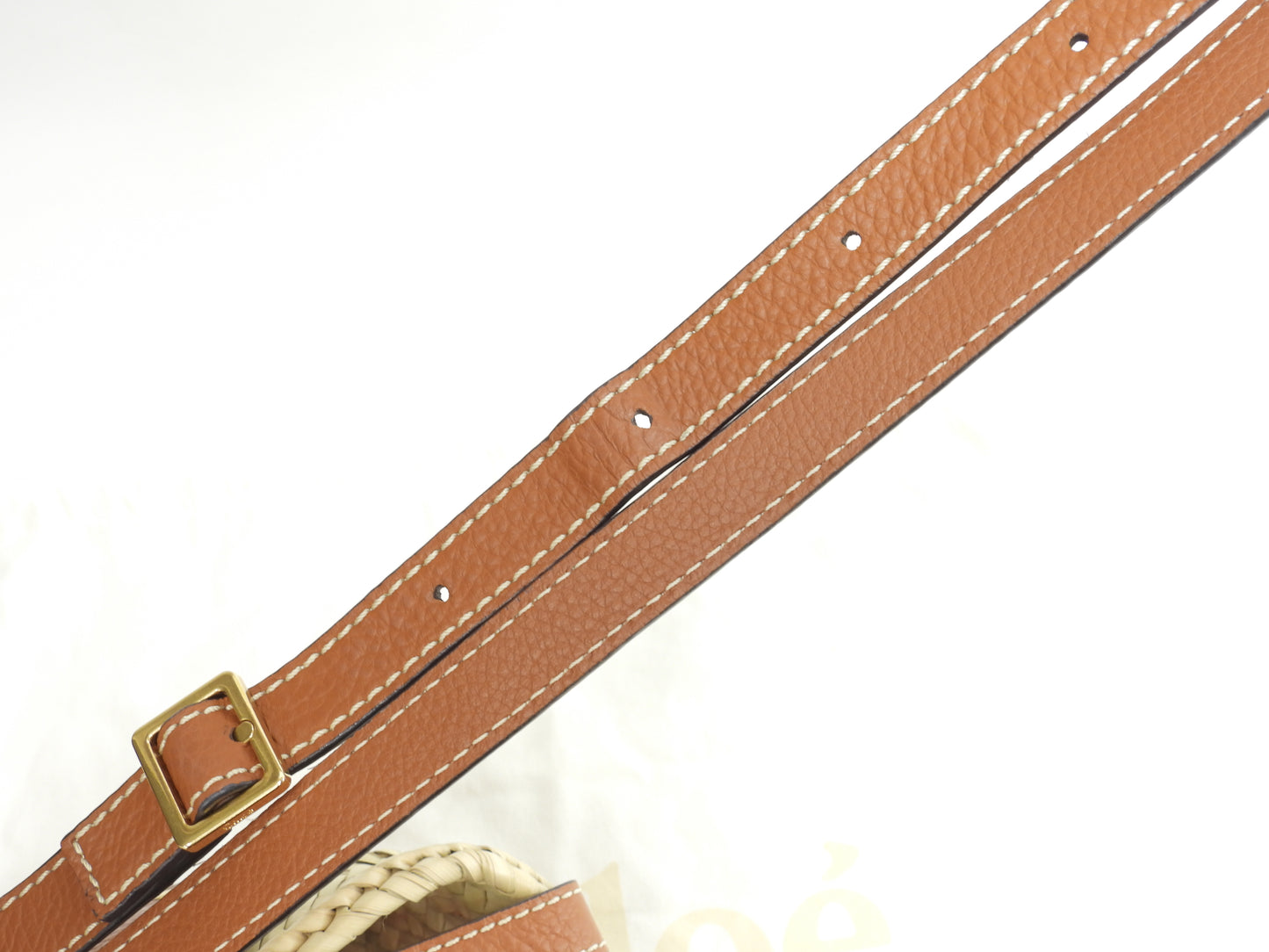 クロエ ポシェット マーシー パームリーフ/レザー/ナチュラル茶 クロスボディバッグ 新品同様@02-21-60-65