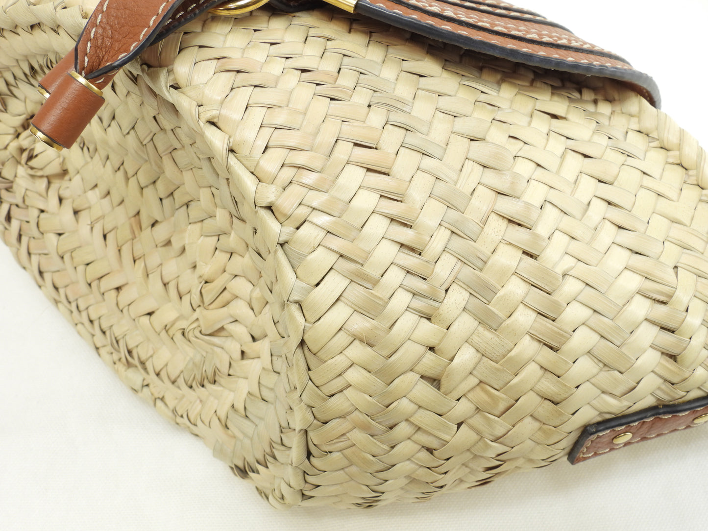 クロエ ポシェット マーシー パームリーフ/レザー/ナチュラル茶 クロスボディバッグ 新品同様@02-21-60-65