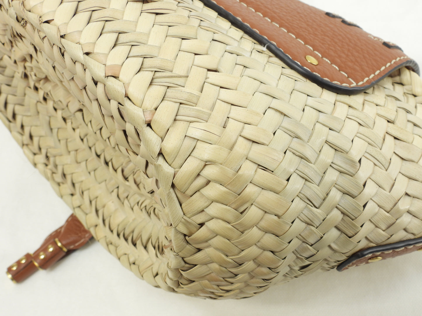 クロエ ポシェット マーシー パームリーフ/レザー/ナチュラル茶 クロスボディバッグ 新品同様@02-21-60-65