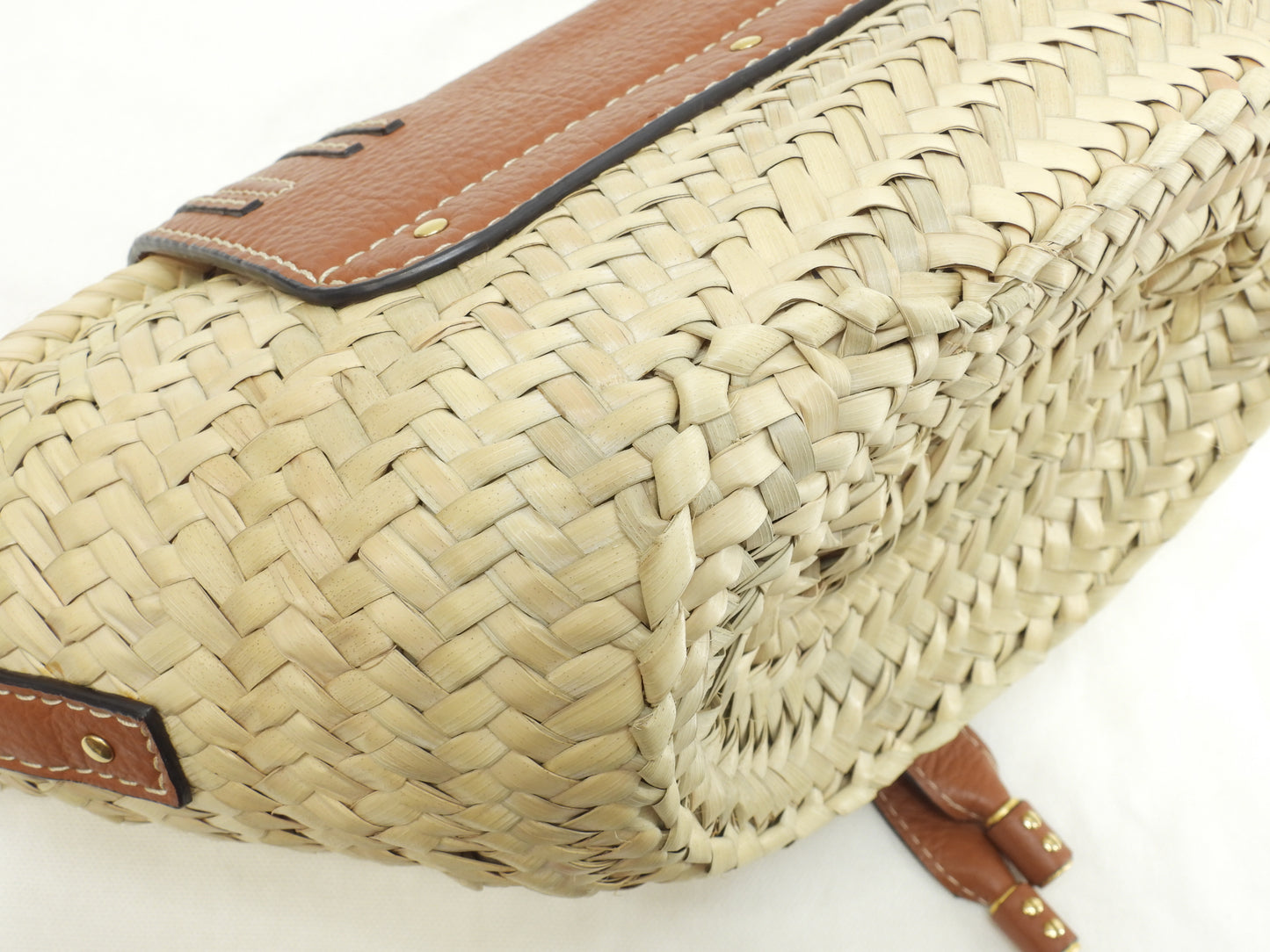 クロエ ポシェット マーシー パームリーフ/レザー/ナチュラル茶 クロスボディバッグ 新品同様@02-21-60-65