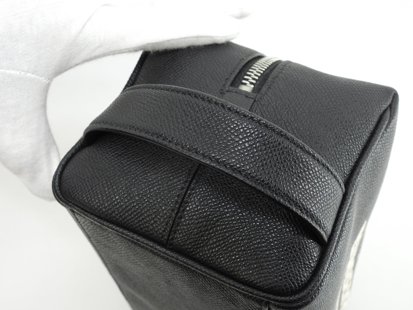 バーバリー セカンドバッグ ストライプ レザー黒 クラッチバッグ 極美品@ROPELP1071SEB