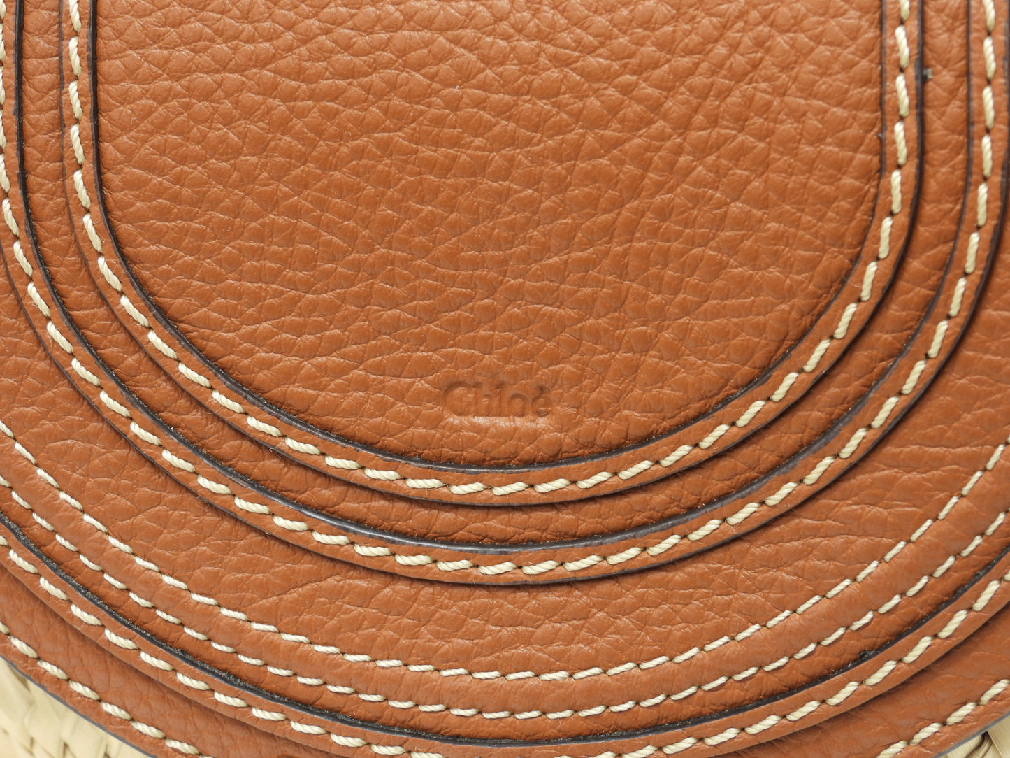 クロエ ポシェット マーシー パームリーフ/レザー/ナチュラル茶 クロスボディバッグ 新品同様@02-21-60-65