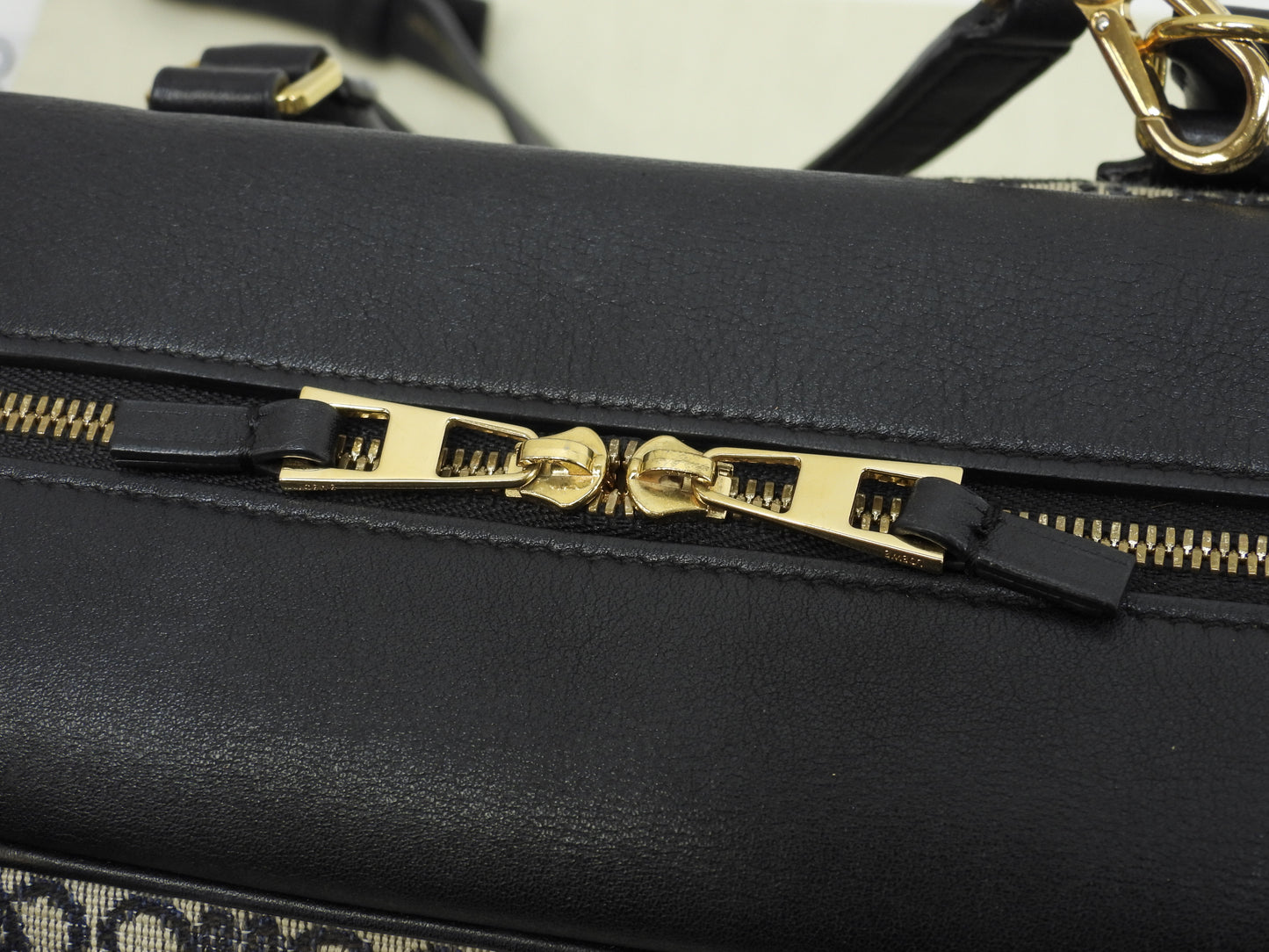 ロエベ アマソナ23 ジャガード/レザー 紺灰 ポシェット s付ハンドバッグ@262147 2