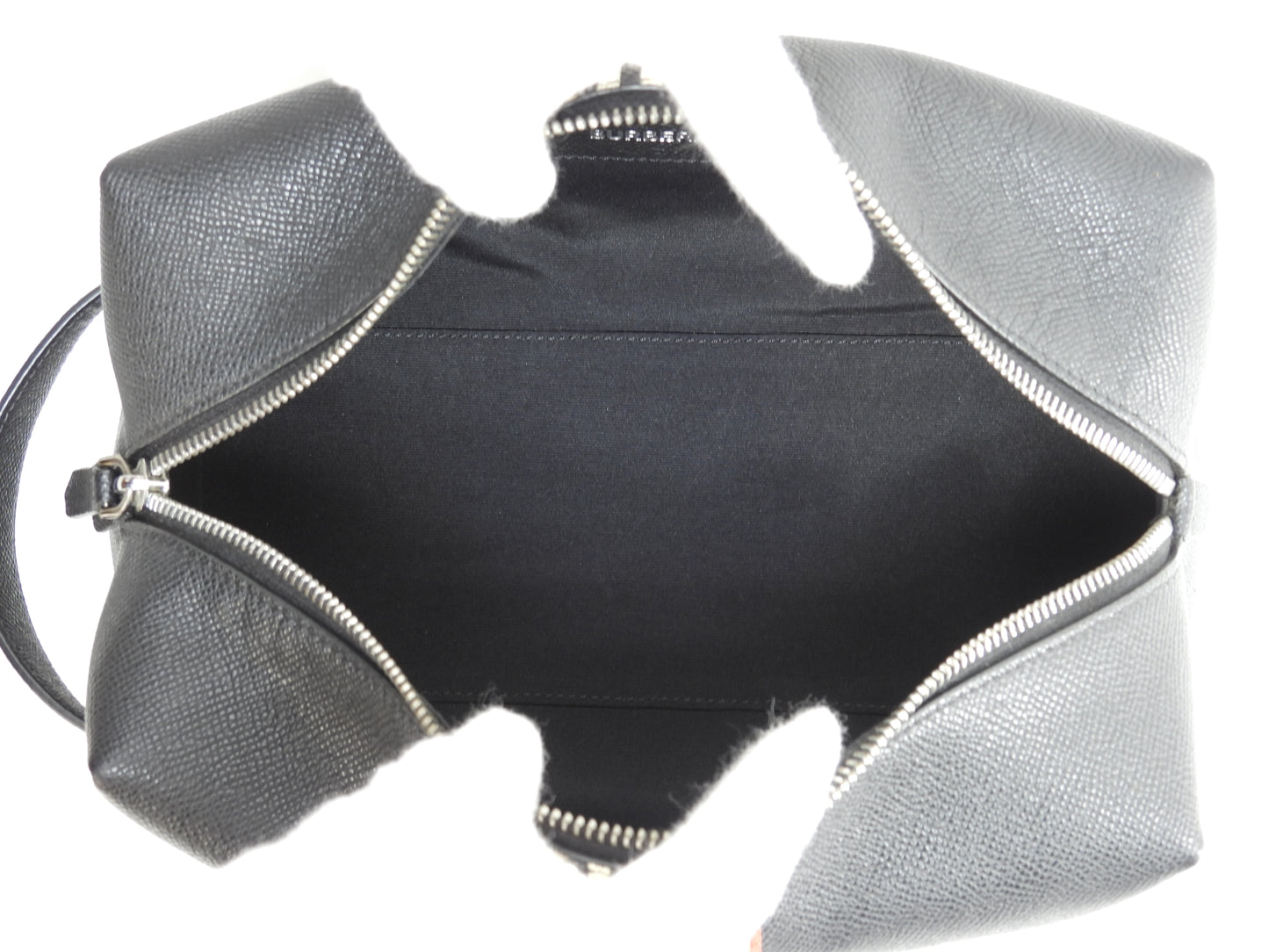 バーバリー セカンドバッグ ストライプ レザー黒 クラッチバッグ 極美品@ROPELP1071SEB