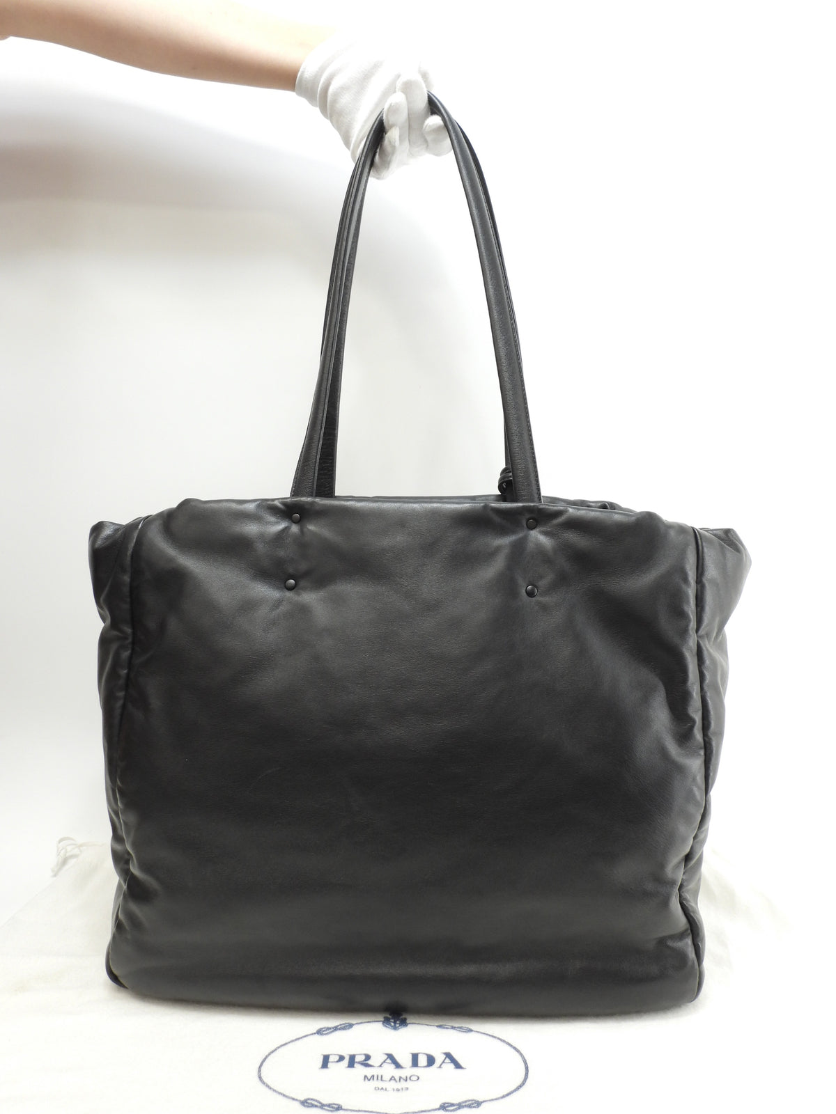 プラダ トートバッグ ナッパレザー 黒 ショルダーバッグ 美品@180/B