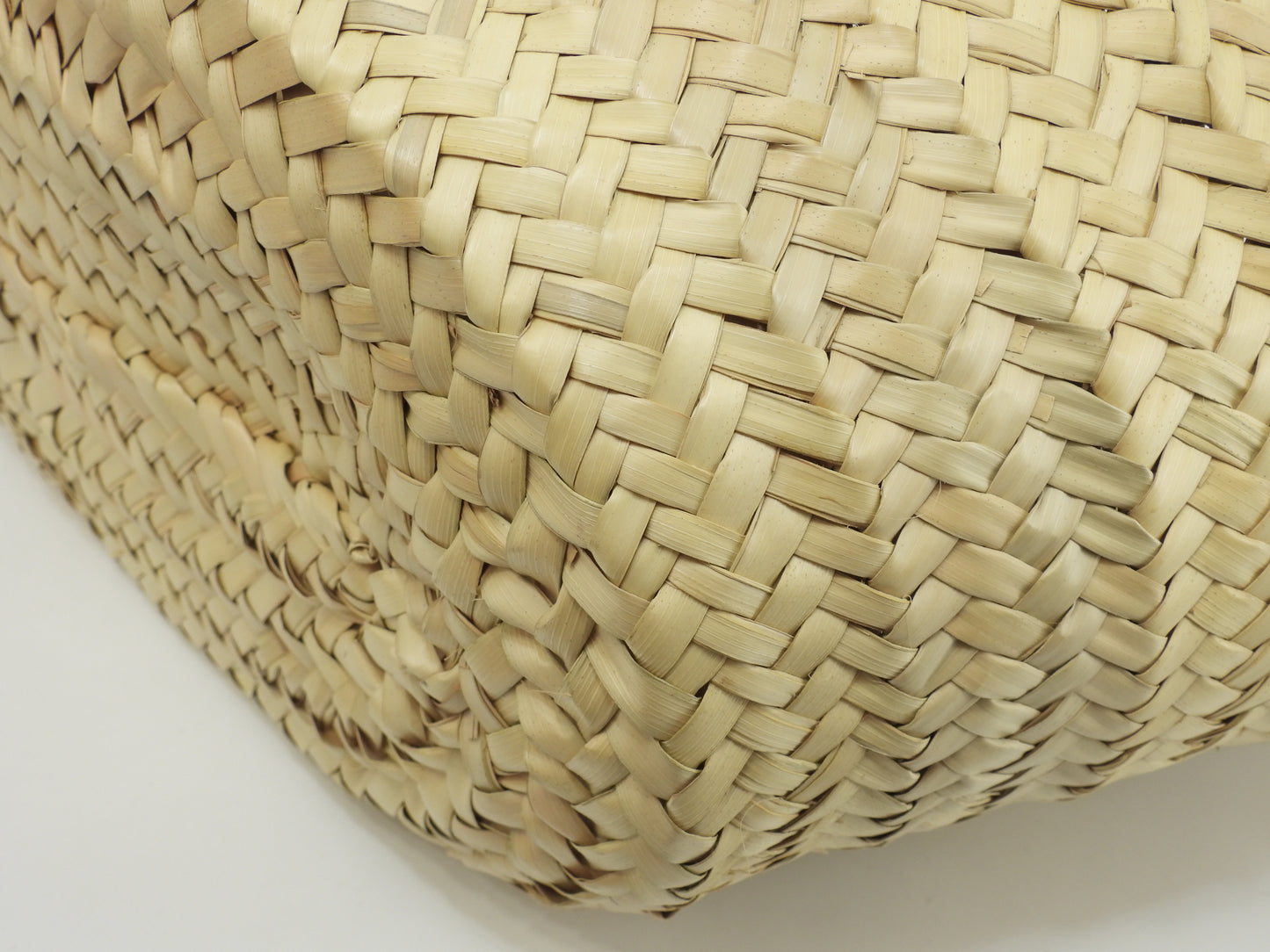 セリーヌ ティーン ラフィア/ナチュラル ピンク革 バスケット カゴバッグ中 ハンド パニエ 極美品@U-AN-0251