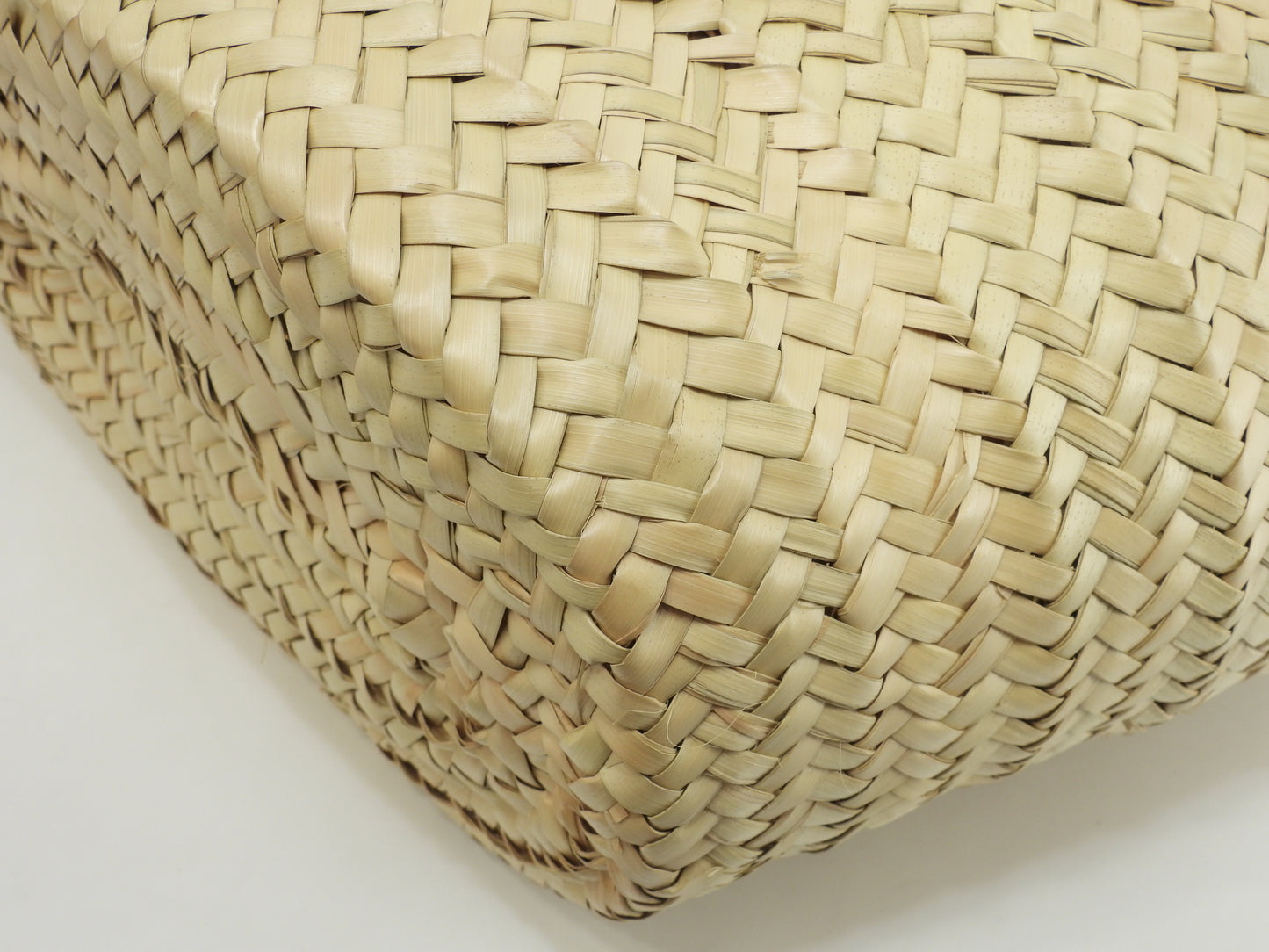 セリーヌ ティーン ラフィア/ナチュラル ピンク革 バスケット カゴバッグ中 ハンド パニエ 極美品@U-AN-0251