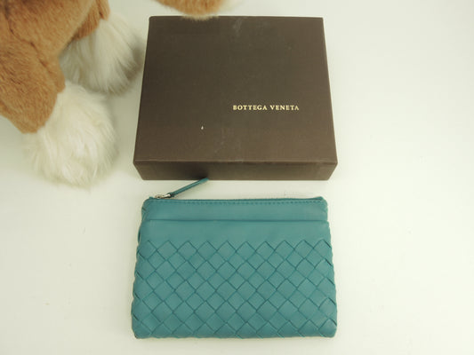 ボッテガヴェネタ コインケース イントレチャート レザー/エメラルドグリーン ポケット付小銭入@B04754267J