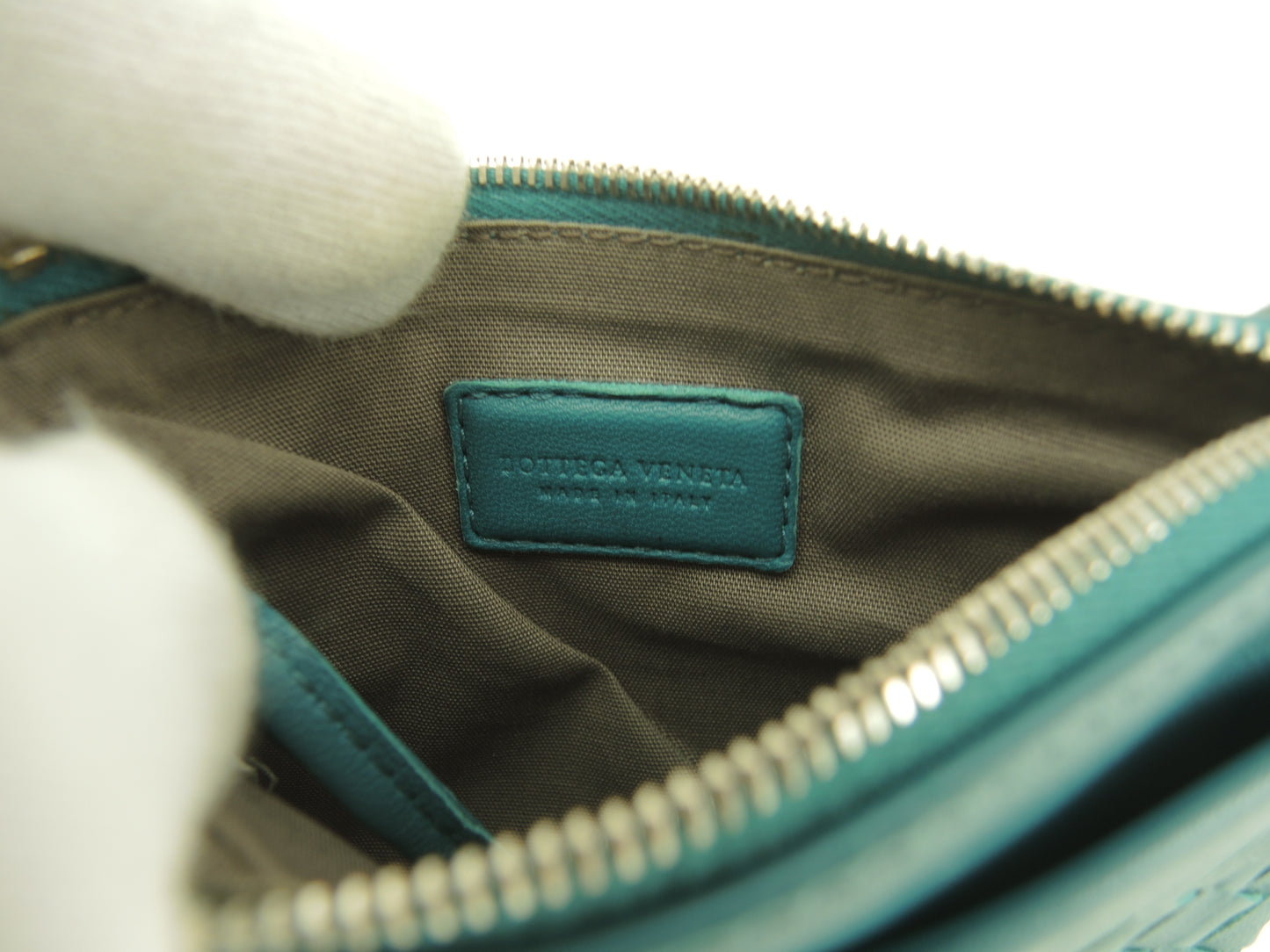 ボッテガヴェネタ コインケース イントレチャート レザー/エメラルドグリーン ポケット付小銭入@B04754267J