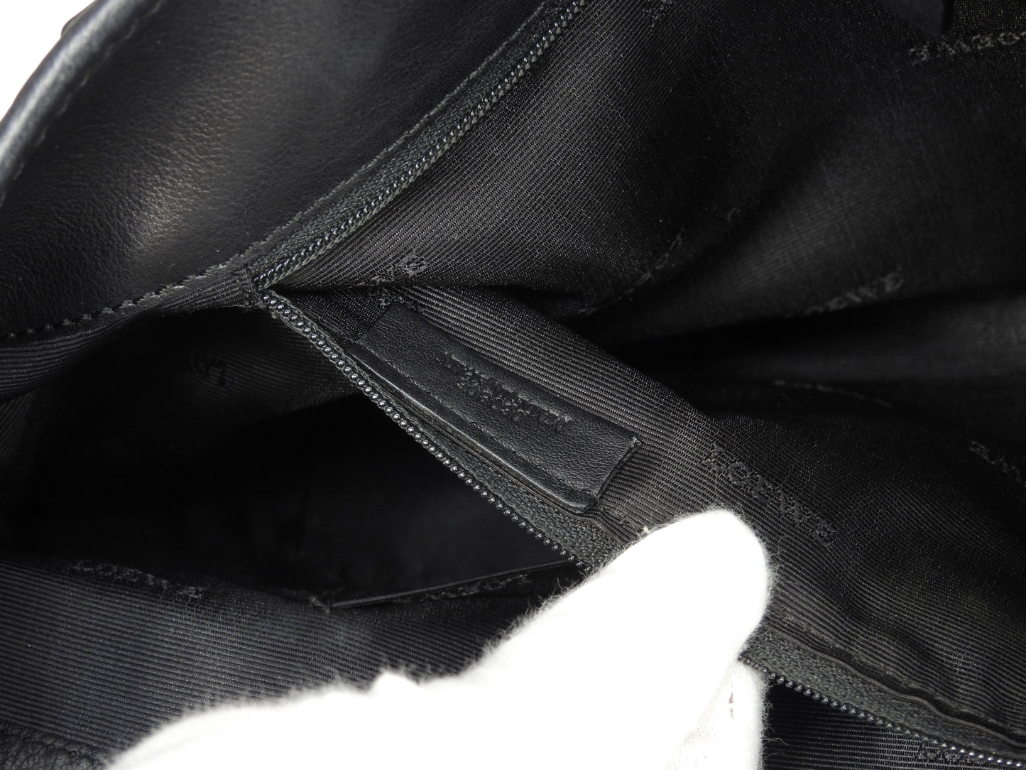 ロエベ フスタ30 レザー黒 シルバー金具 ハンドバッグ トートバッグ@060806