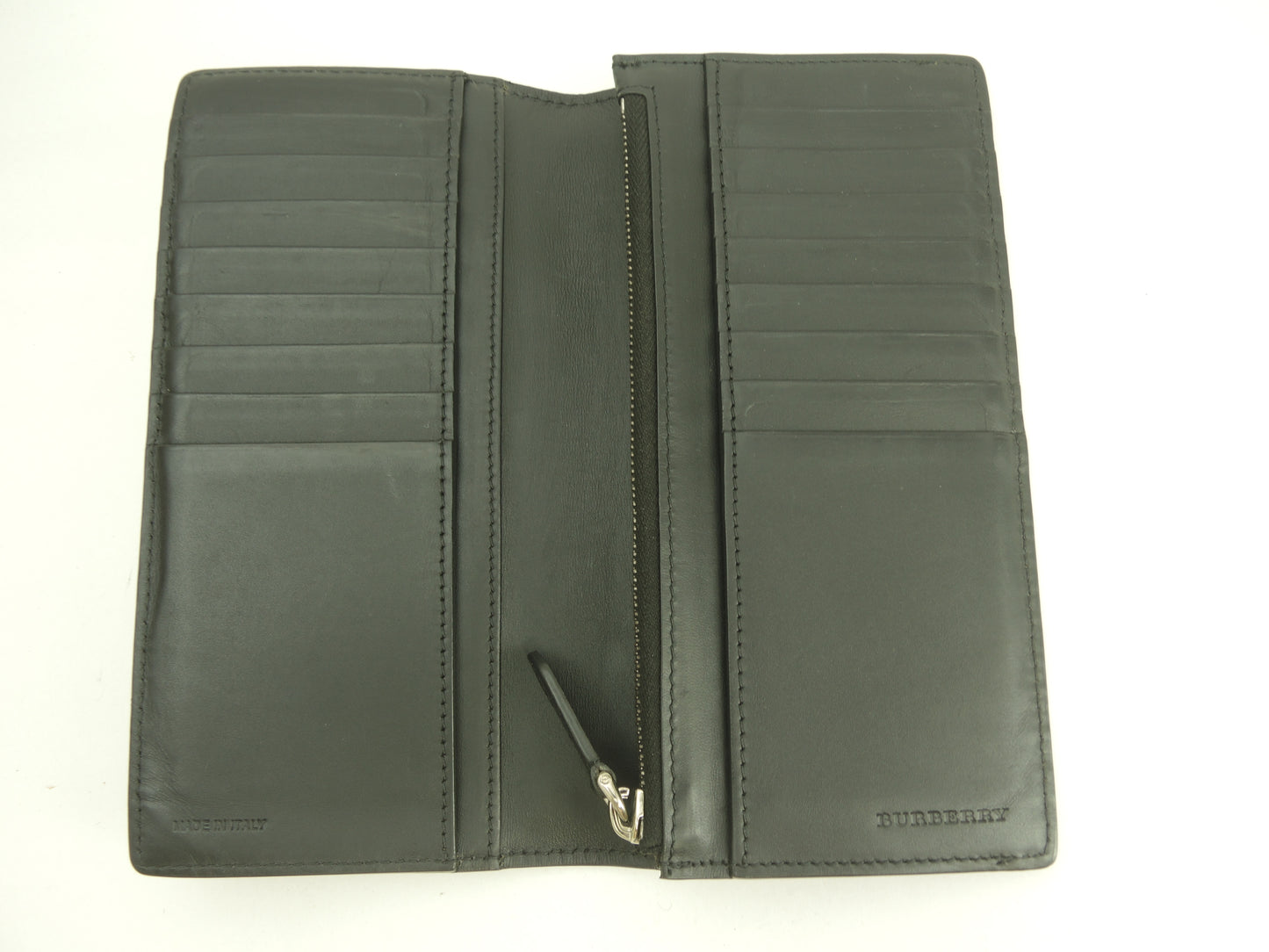 バーバリー 2折長財布 ロンドンチェック PVC黒紺 ロングウォレット メンズ ブラザ@TTVCOP1279