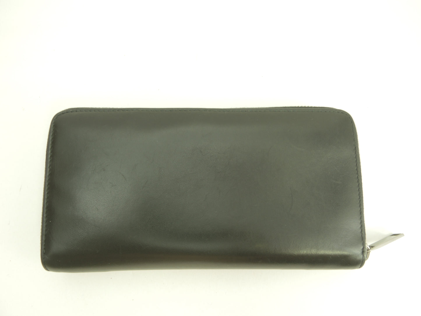 クリスチャンディオールオム ロングウォレット レザー黒青 ジップアラウンド長財布@10-BO-1212