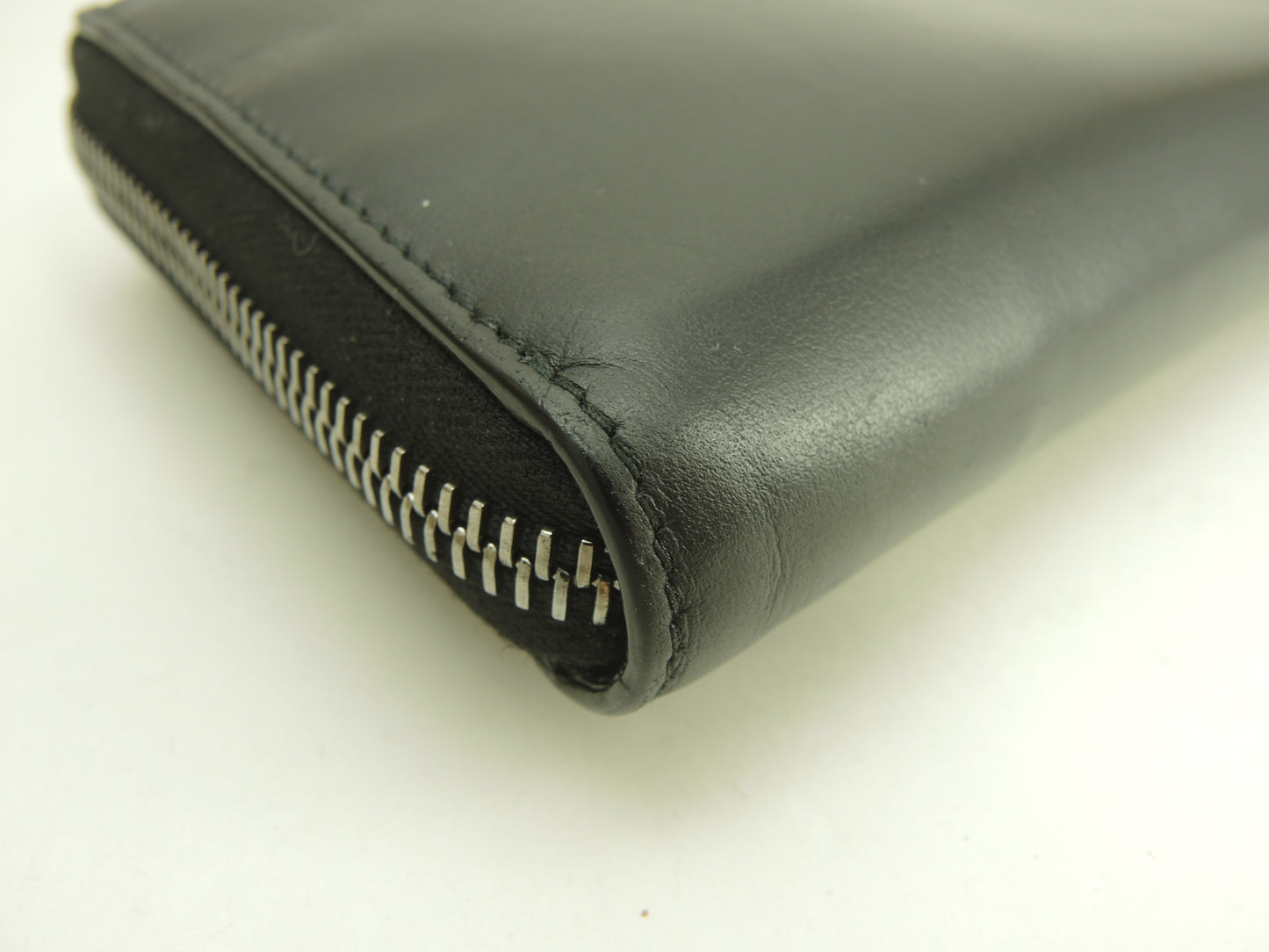 クリスチャンディオールオム ロングウォレット レザー黒青 ジップアラウンド長財布@10-BO-1212