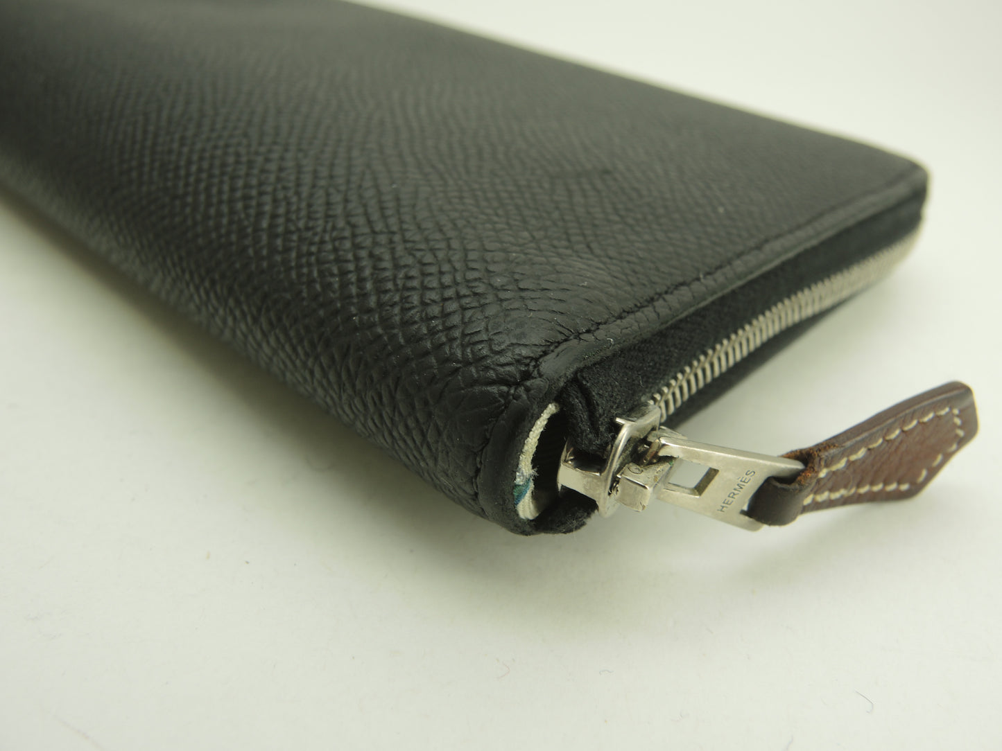 エルメス アザップロングシルクイン エプソンレザー 黒 ロングウォレット@A